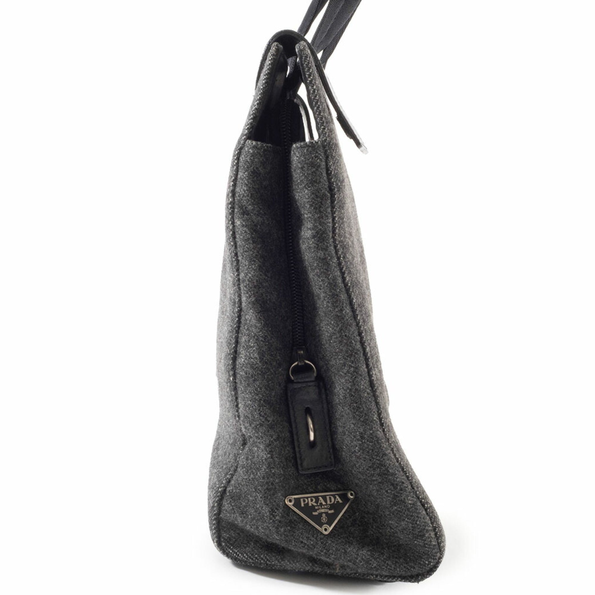 Prada Gray Polyester Handbag (Pre-Owned)