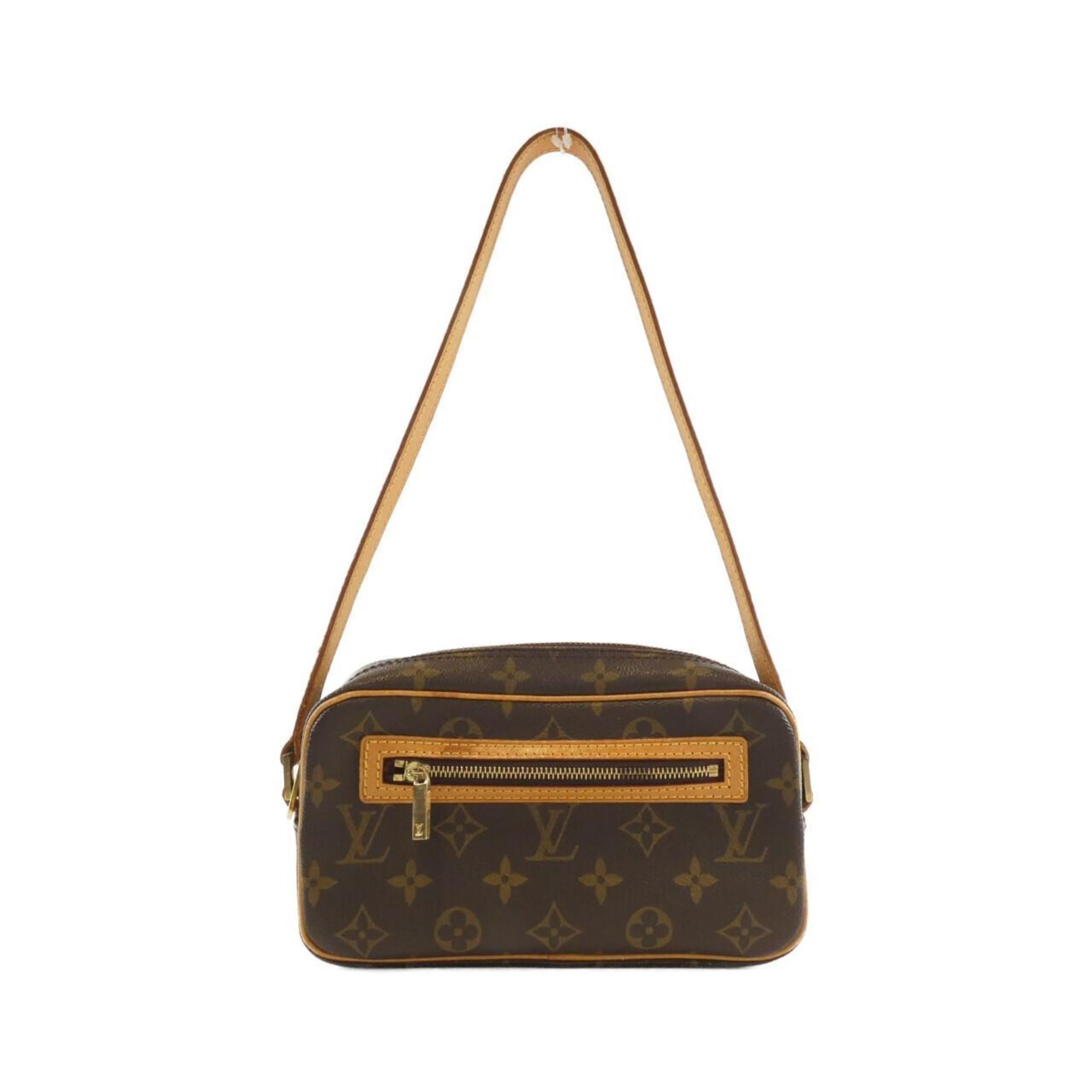 Louis Vuitton Marron Coated Canvas Pochette Shoulder Bag (Pre-Owned)