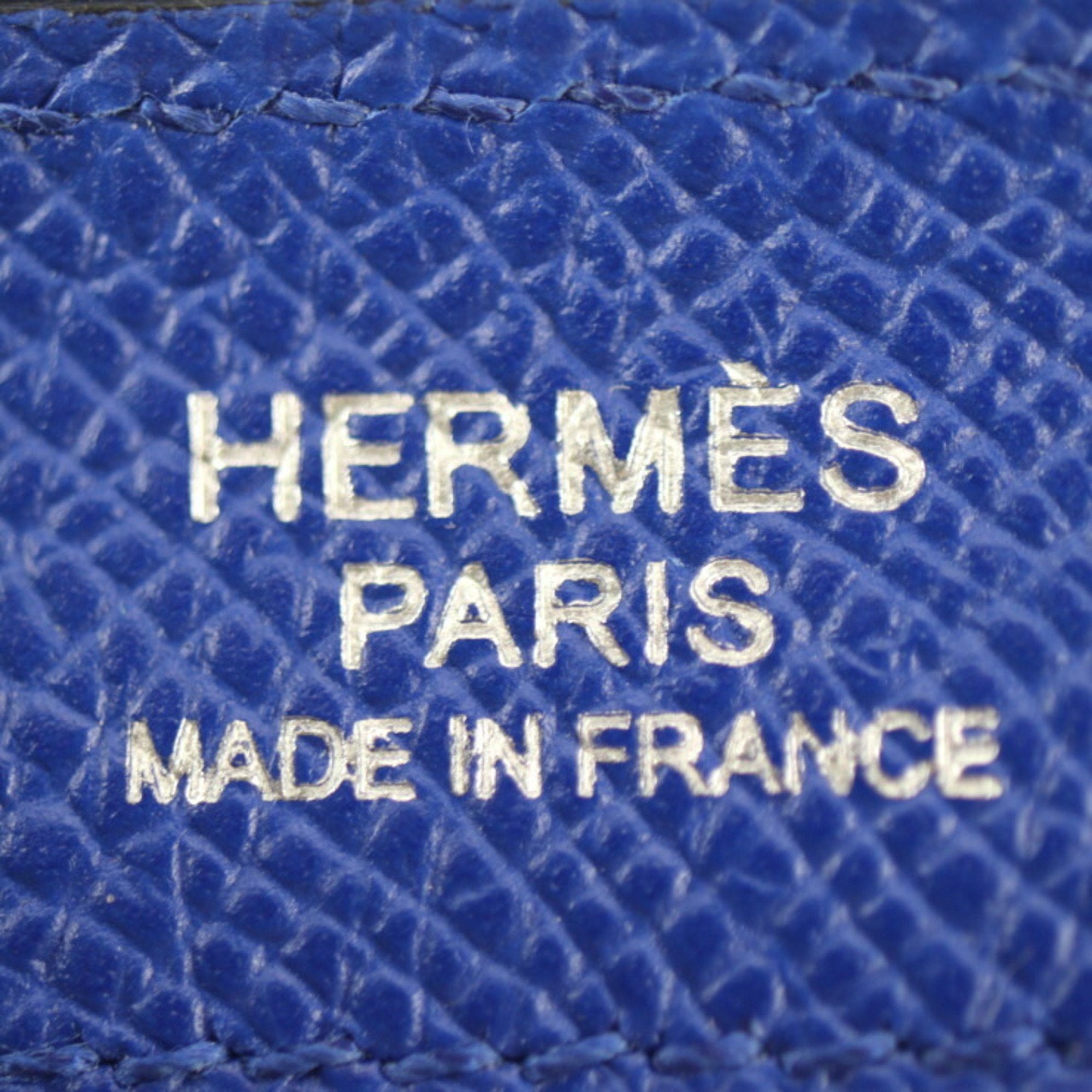 Hermes Blue Electric Leather Clutch Bag Handbag Pouch (Pre-Owned)
