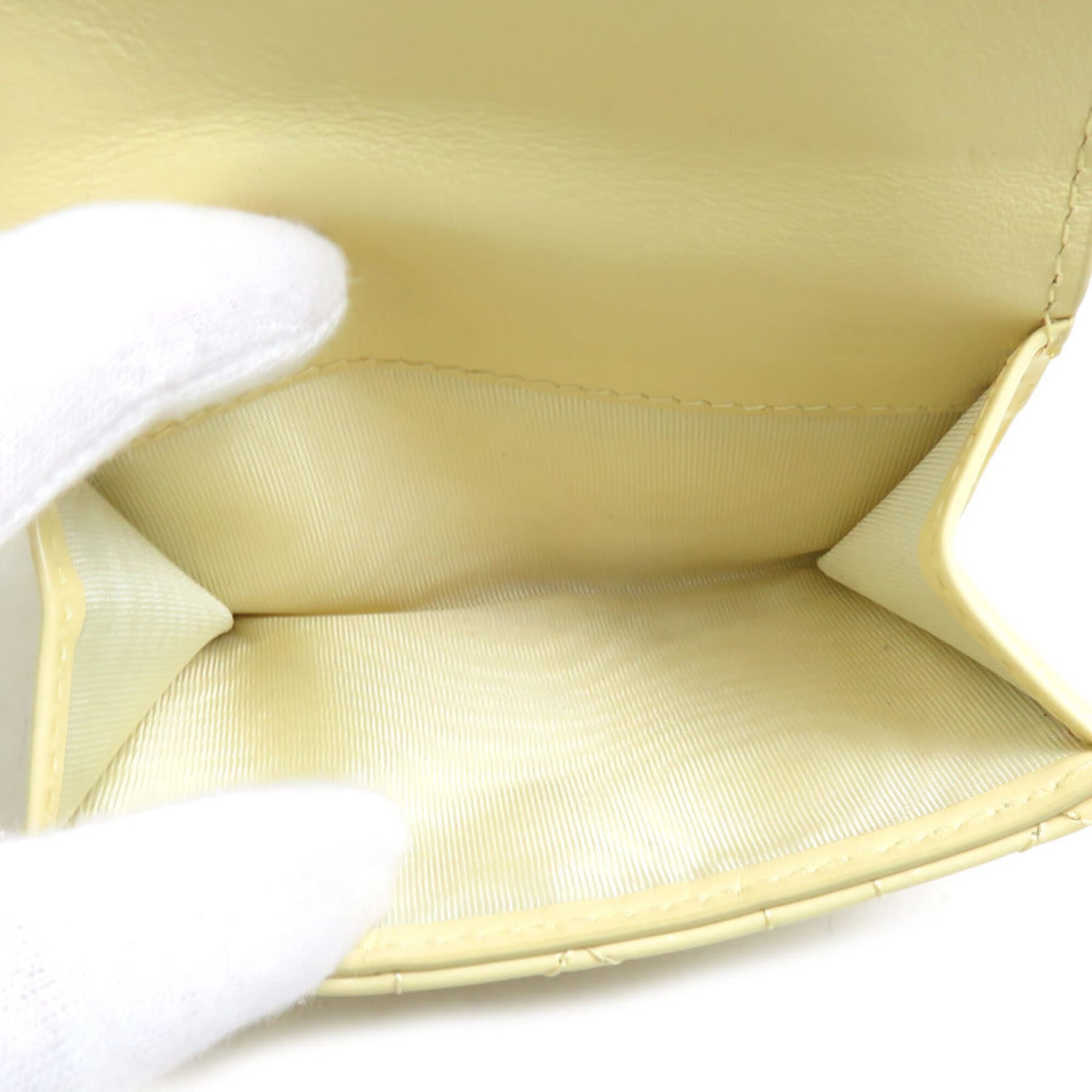 Christian Dior Yellow Patent Leather Wallet (Tri-Fold) (Pre-Owned)