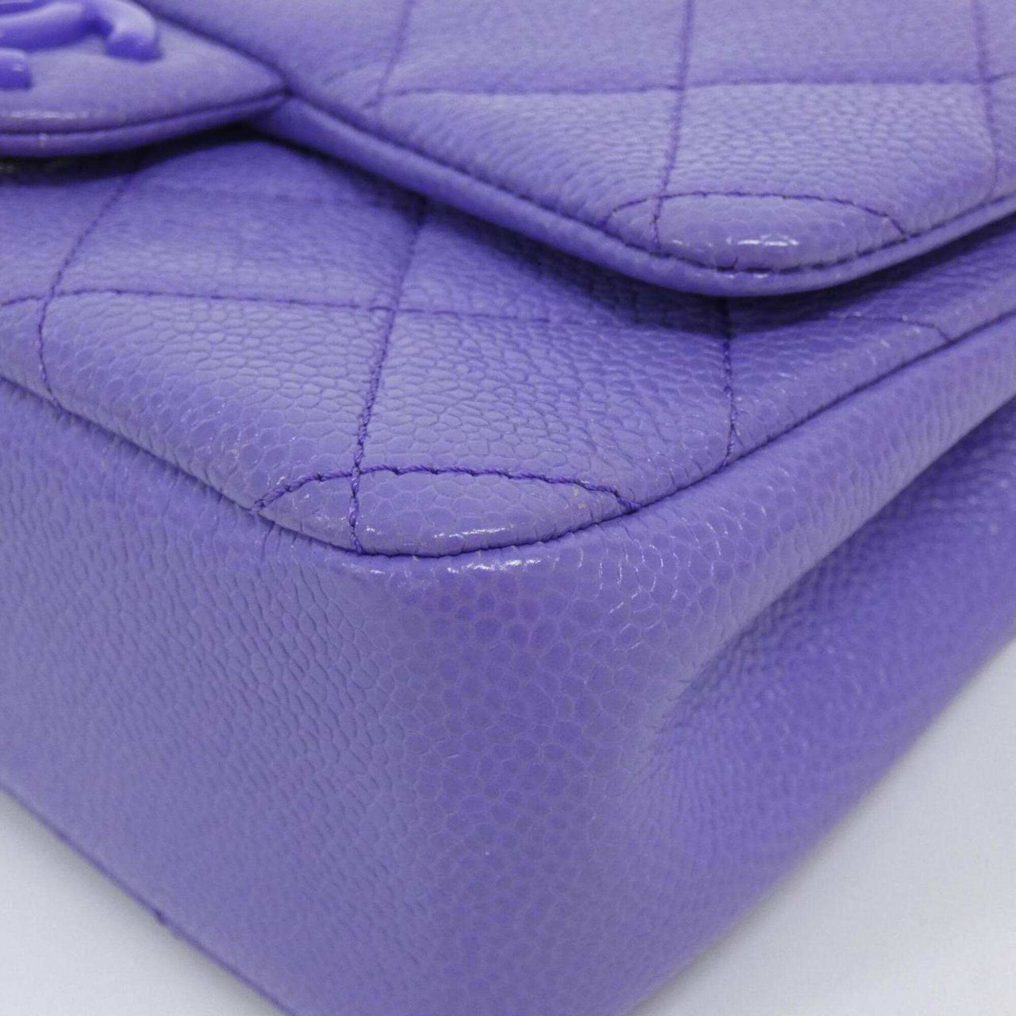Chanel Purple Grained Calfskin Shoulder Bag (Pre-Owned)