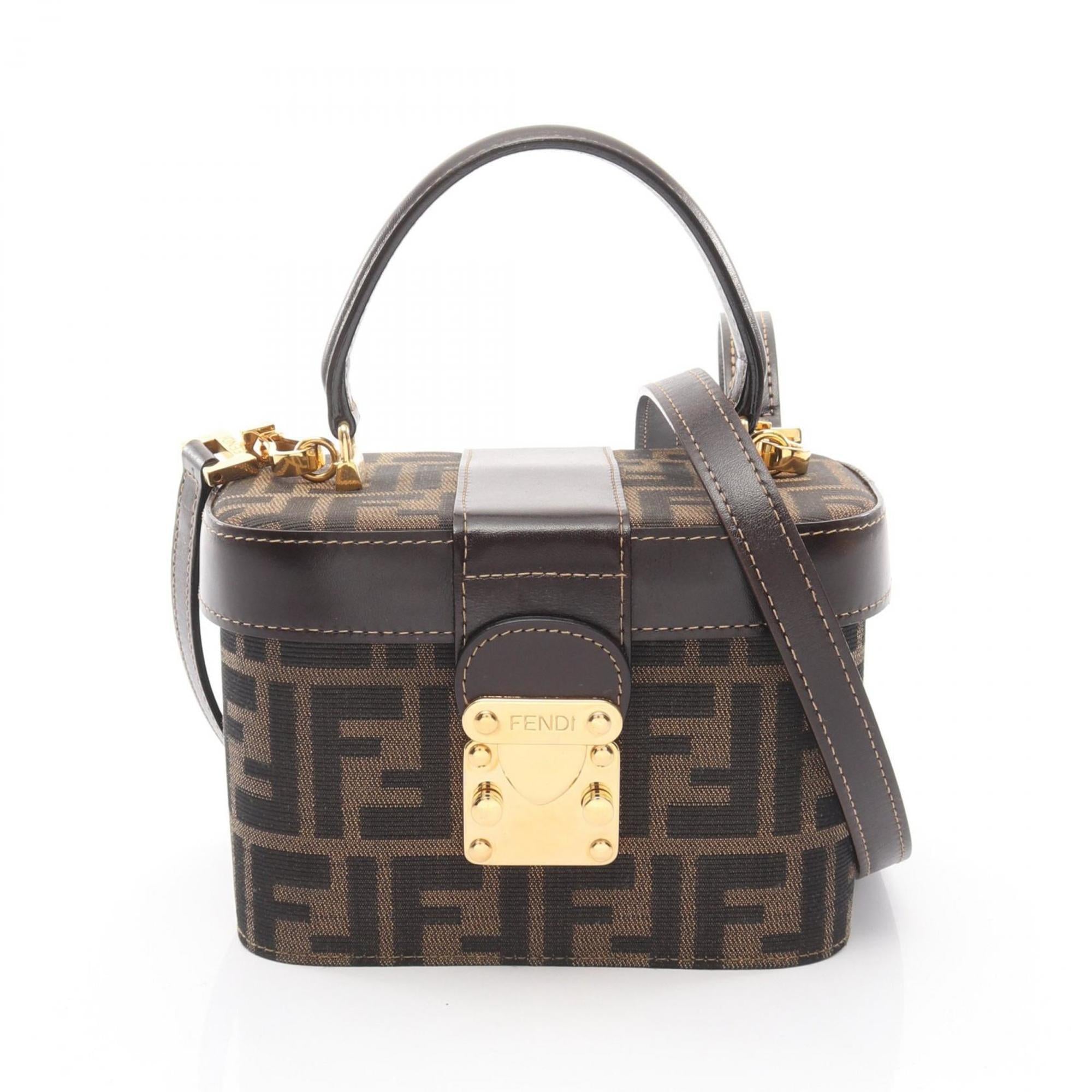 Fendi Brown Canvas Leather Handbag (Pre-Owned)