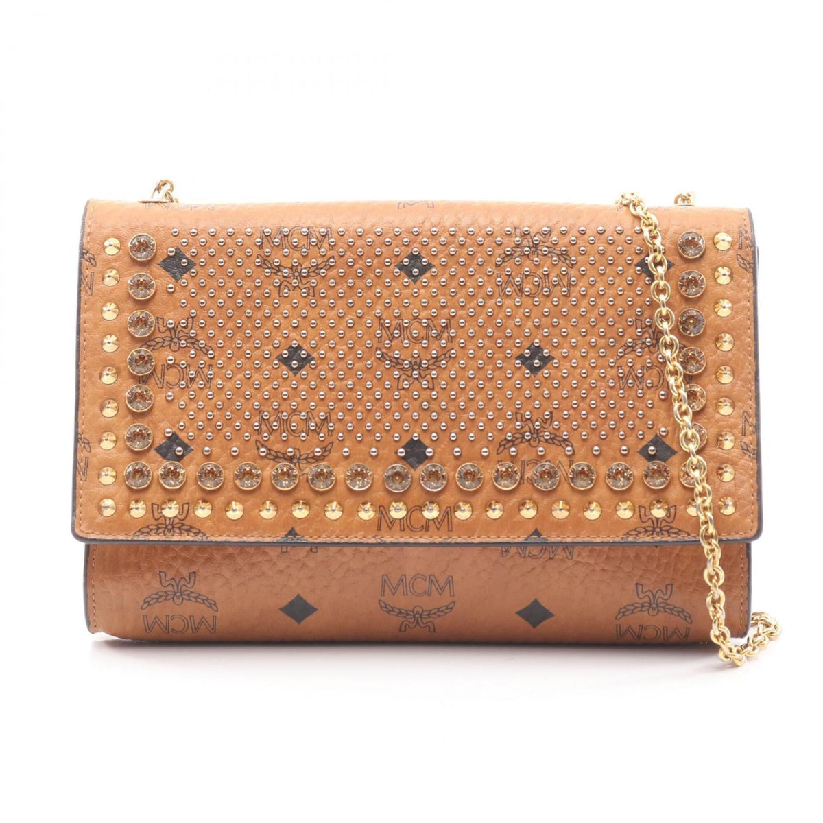 Mcm Brown Coated Canvas Handbag Shoulder Bag (Pre-Owned)