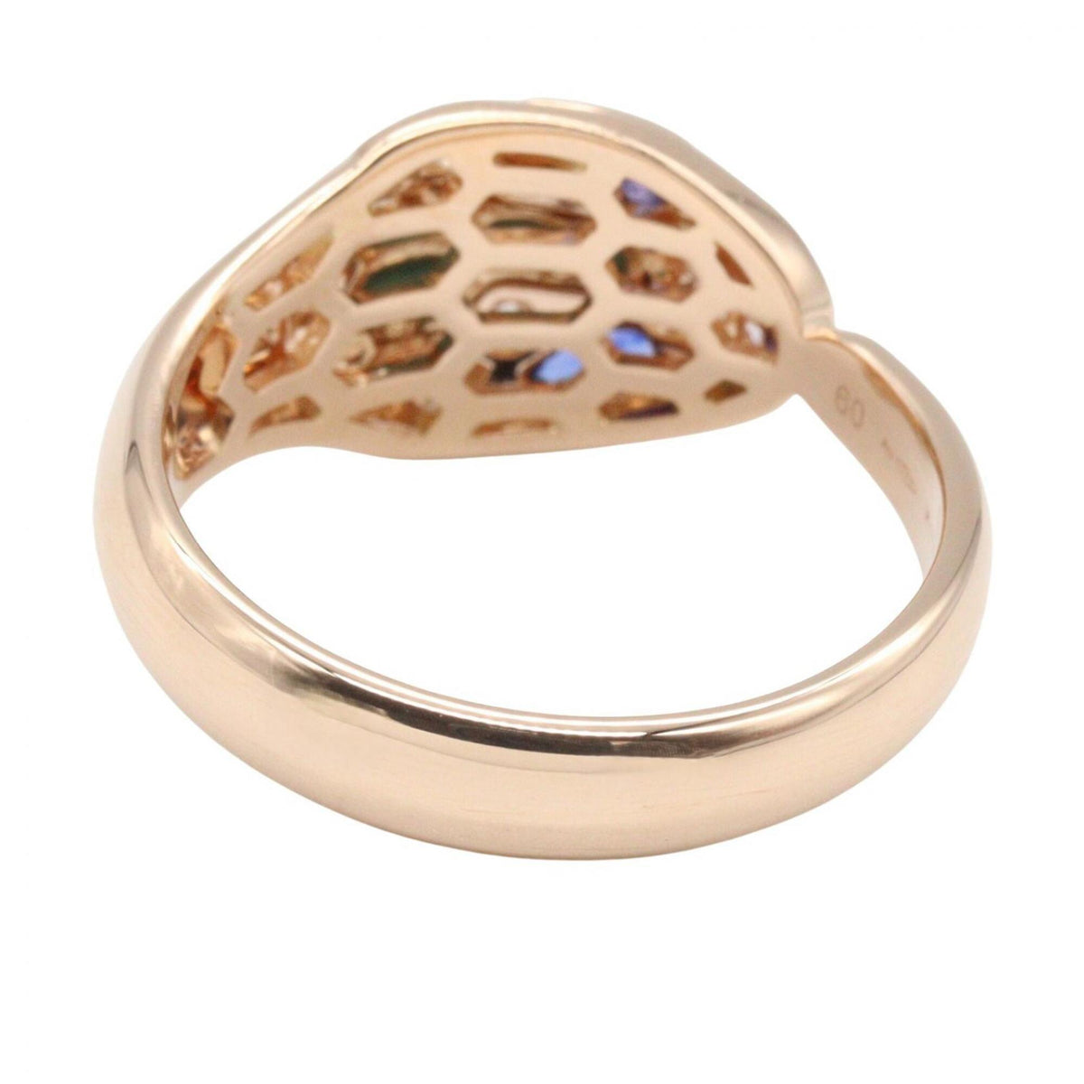 Bvlgari Gold Blue Clear Pink Gold (18K) Band Ring (Pre-Owned)