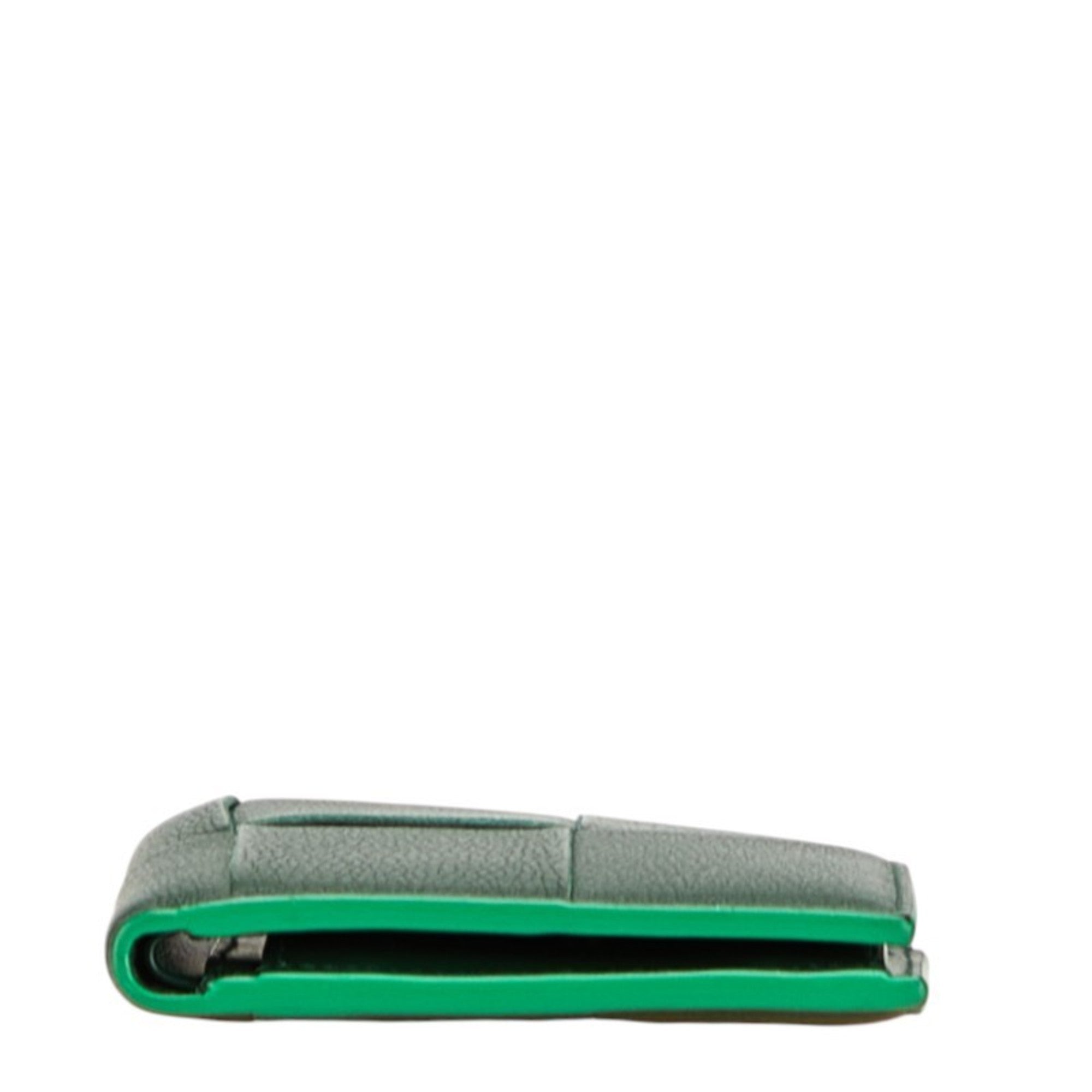 Bottega Veneta Emerald Green Leather Wallet (Bi-Fold) (Pre-Owned)