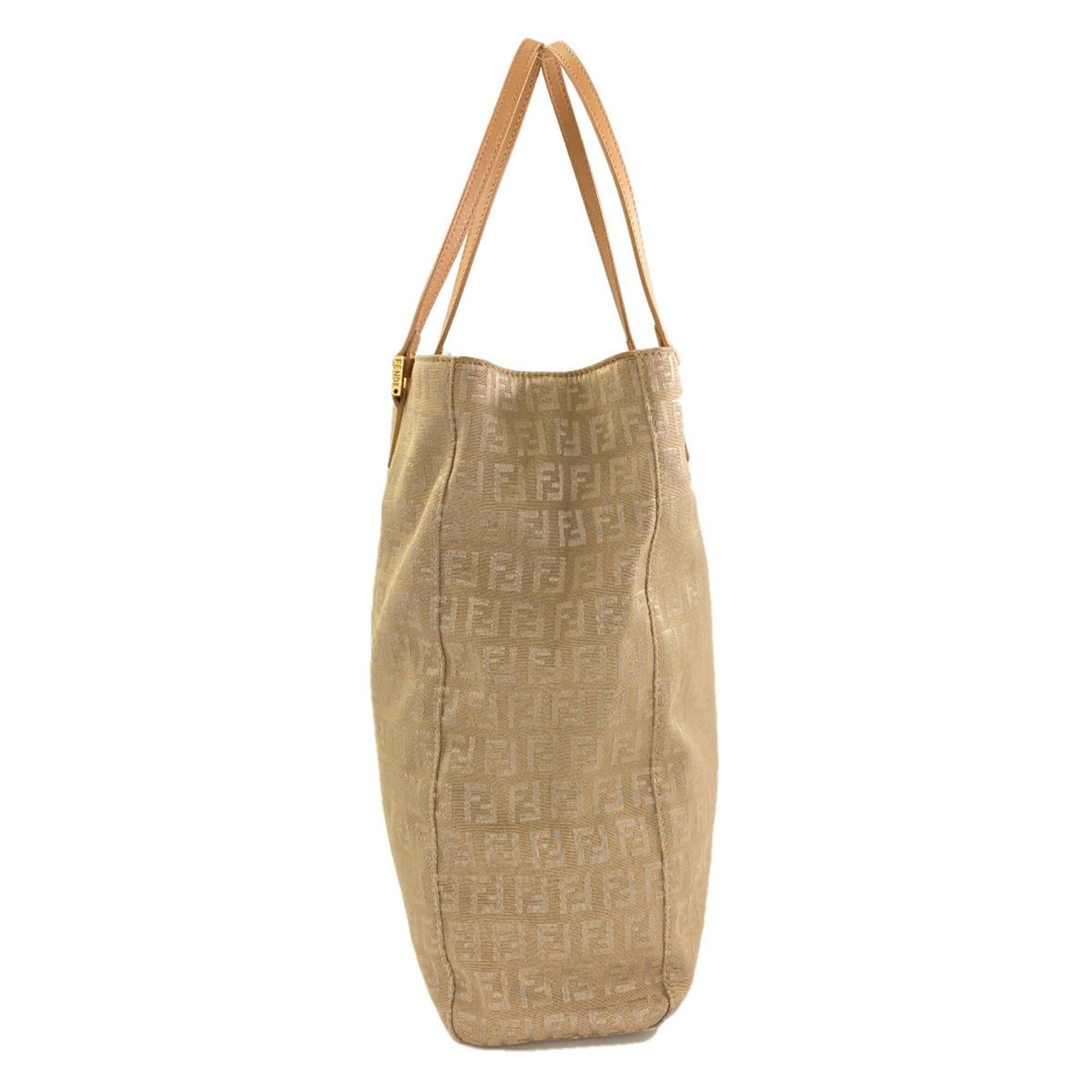 Fendi Zucca Beige Canvas Tote Bag (Pre-Owned)