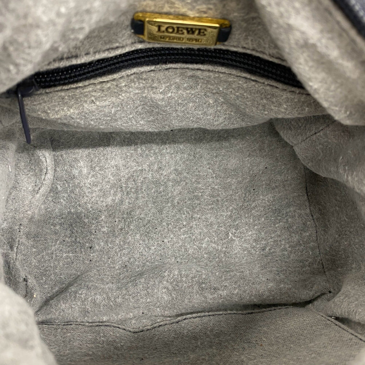 Loewe Navy Leather Boston Bag Handbag (Pre-Owned)