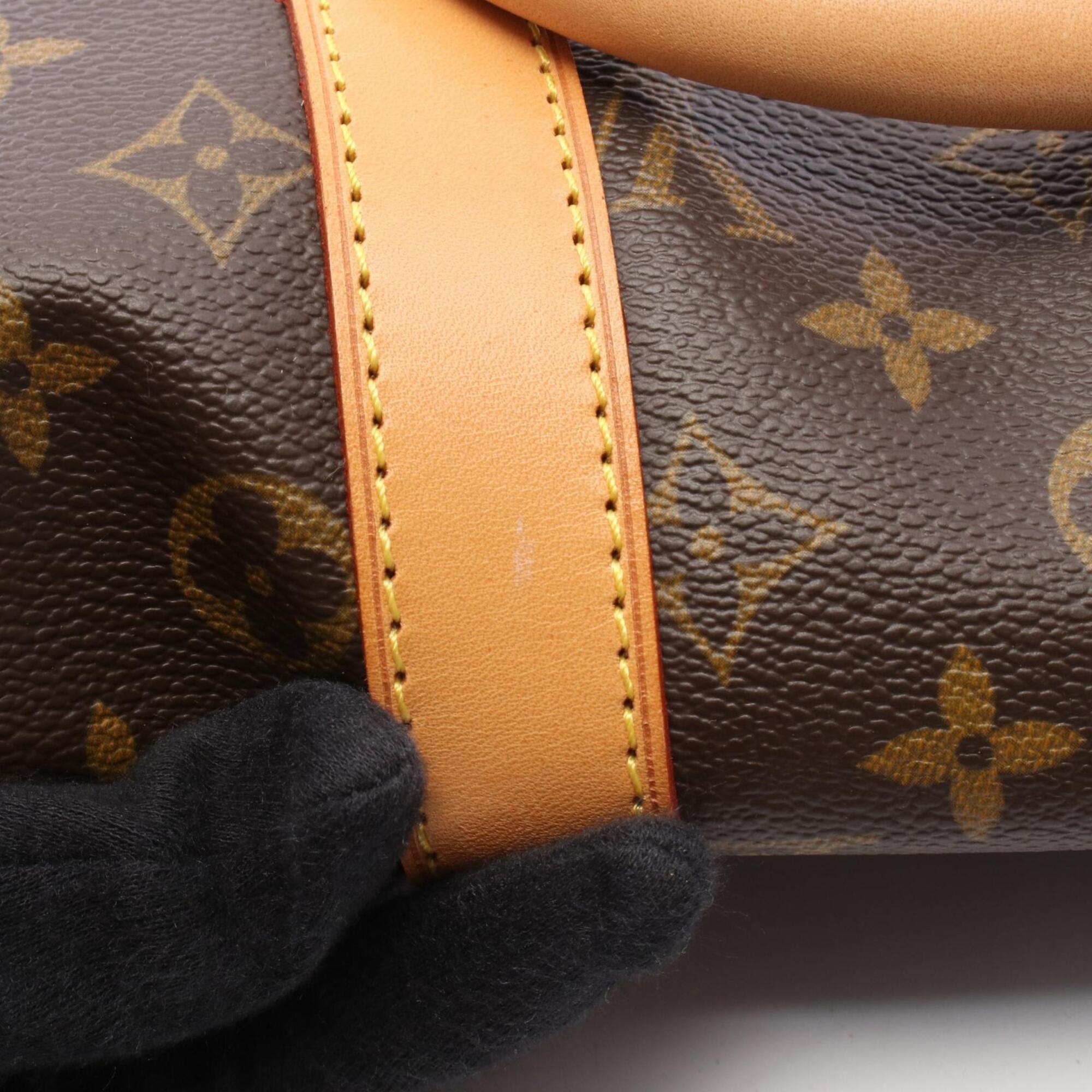 Louis Vuitton Brown Monogram Coated Canvas Leather Boston Bag Handbag (Pre-Owned)