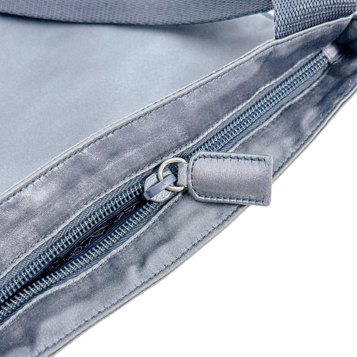 Prada Gray Satin Pochette Shoulder Bag (Pre-Owned)