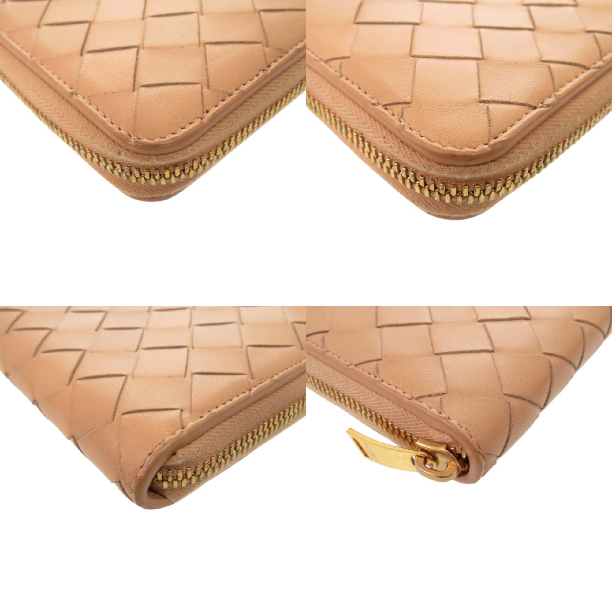 Bottega Veneta Beige Intrecciato Long Wallet (Bi-Fold) (Pre-Owned)