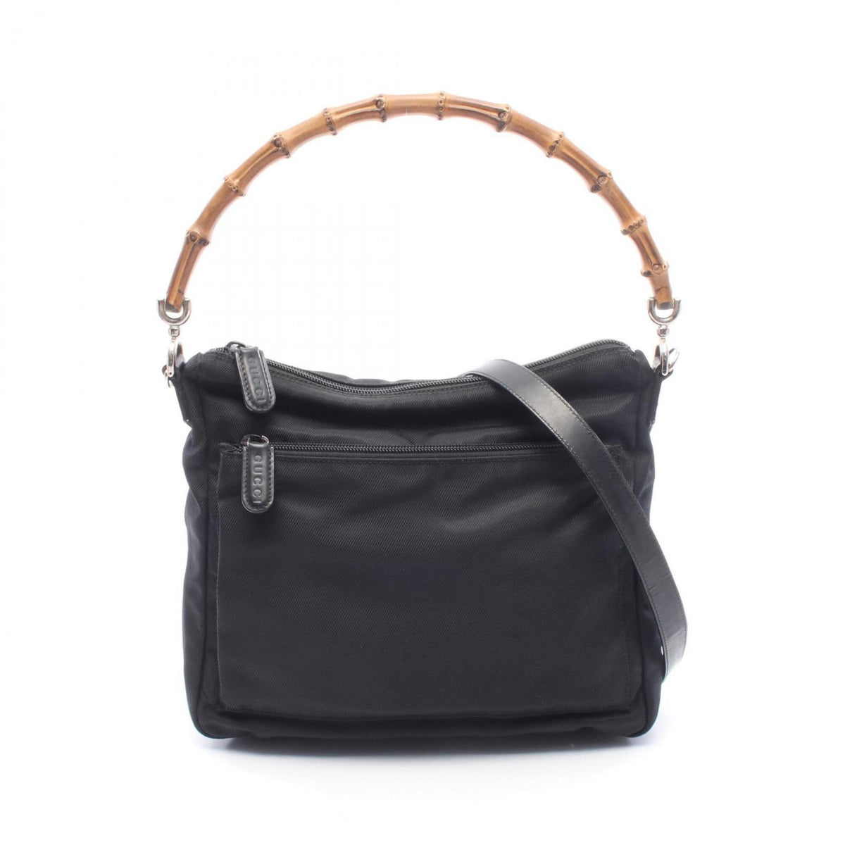 Gucci Black Canvas Leather Handbag (Pre-Owned)