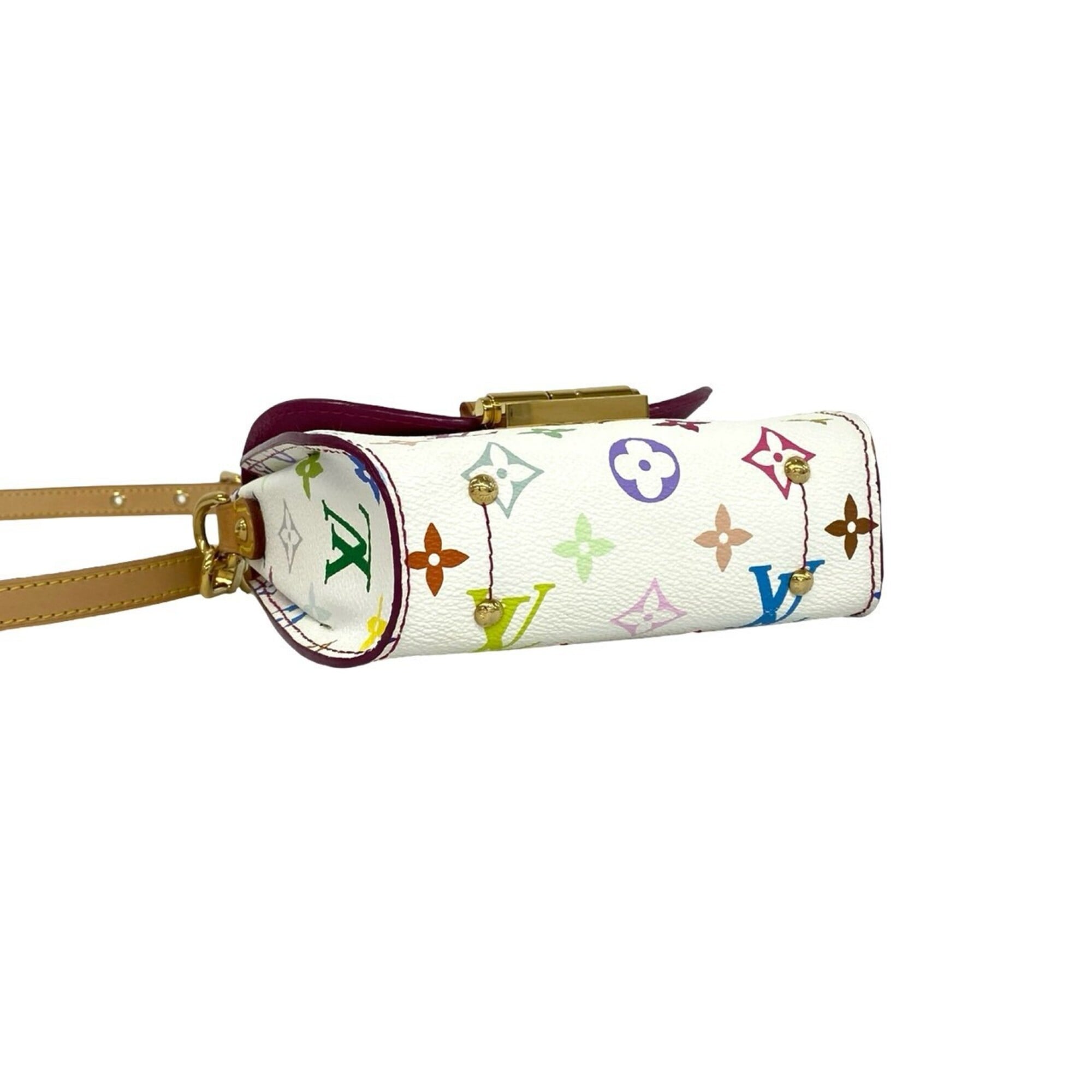 Louis Vuitton Multi-Color White Leather Pvc Shoulder Bag (Pre-Owned)