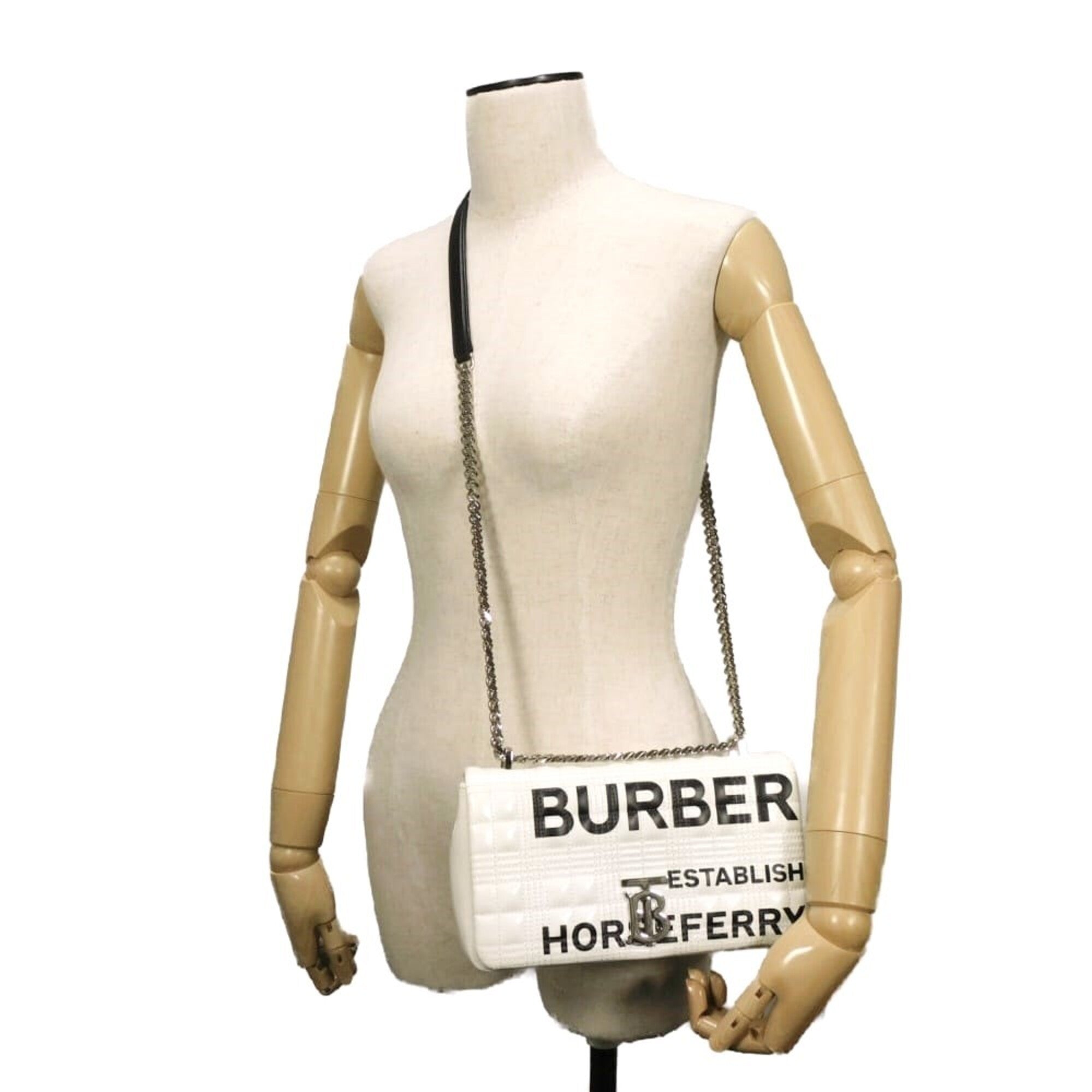 Burberry White Leather Shoulder Bag (Pre-Owned)