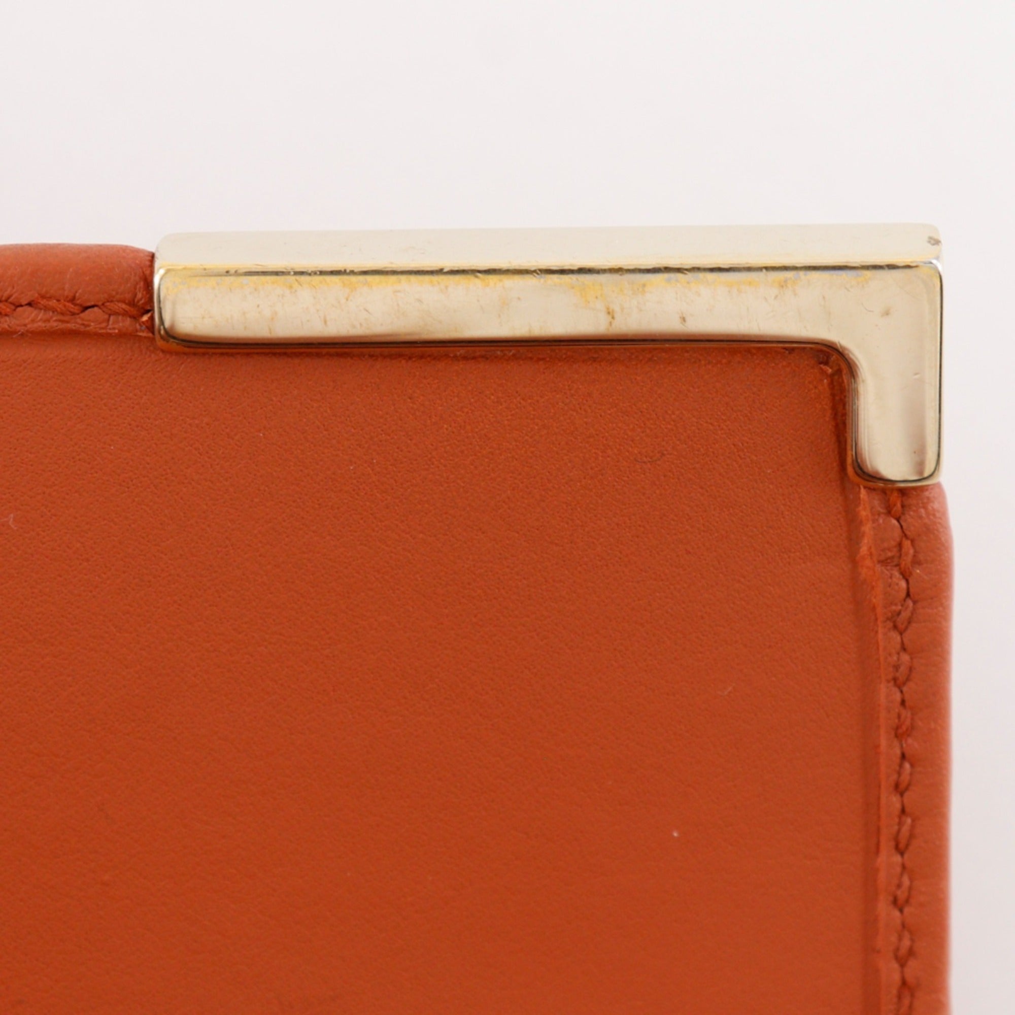 Gucci Orange Leather Chain/Shoulder Wallet (Pre-Owned)