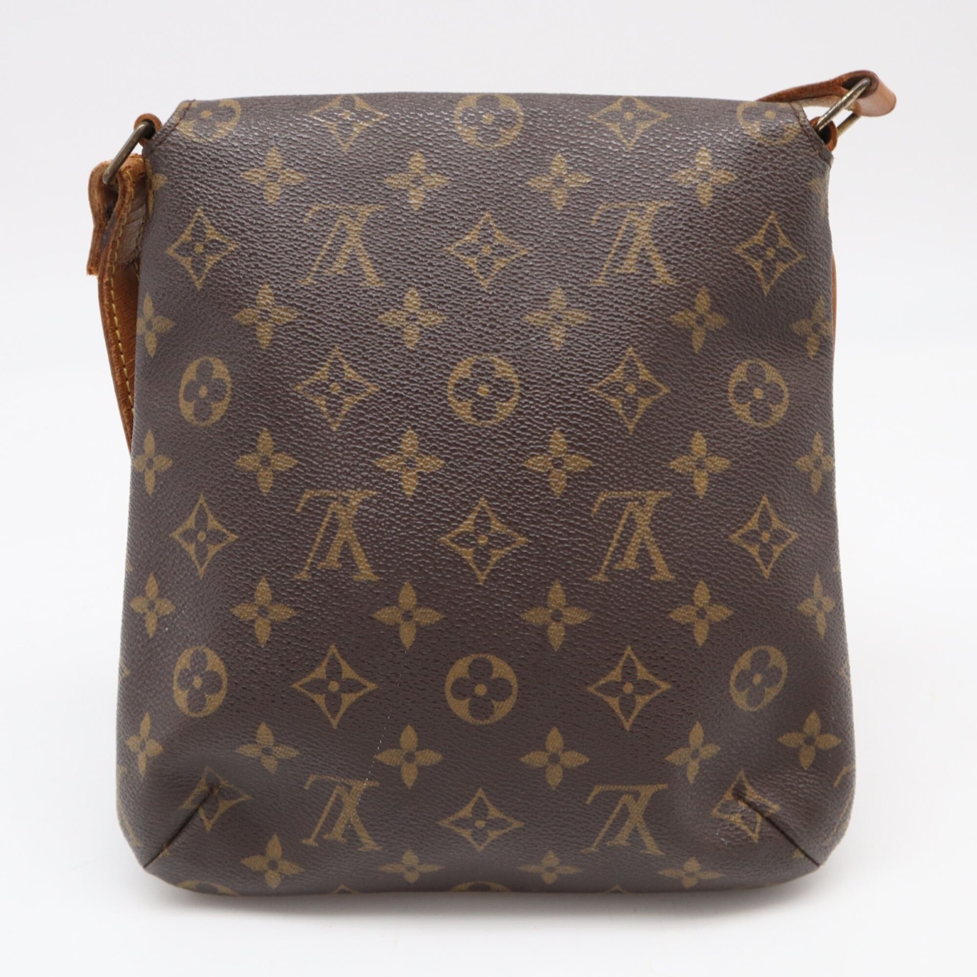 Louis Vuitton Beige Brown Monogram Coated Canvas Leather Shoulder Bag (Pre-Owned)