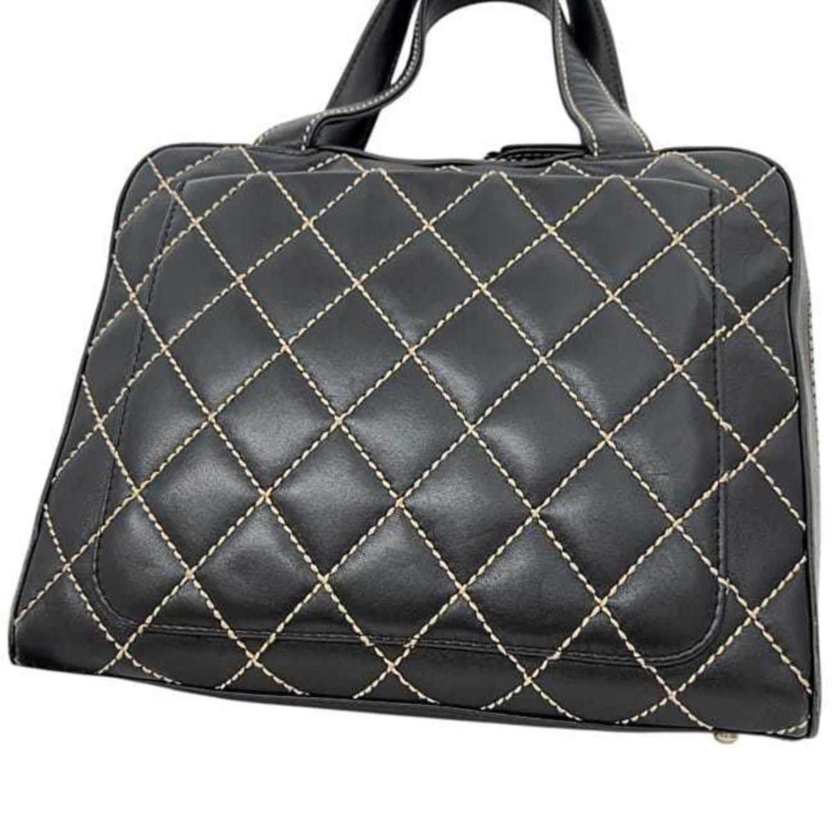 Chanel Black Leather Handbag Tote Bag (Pre-Owned)
