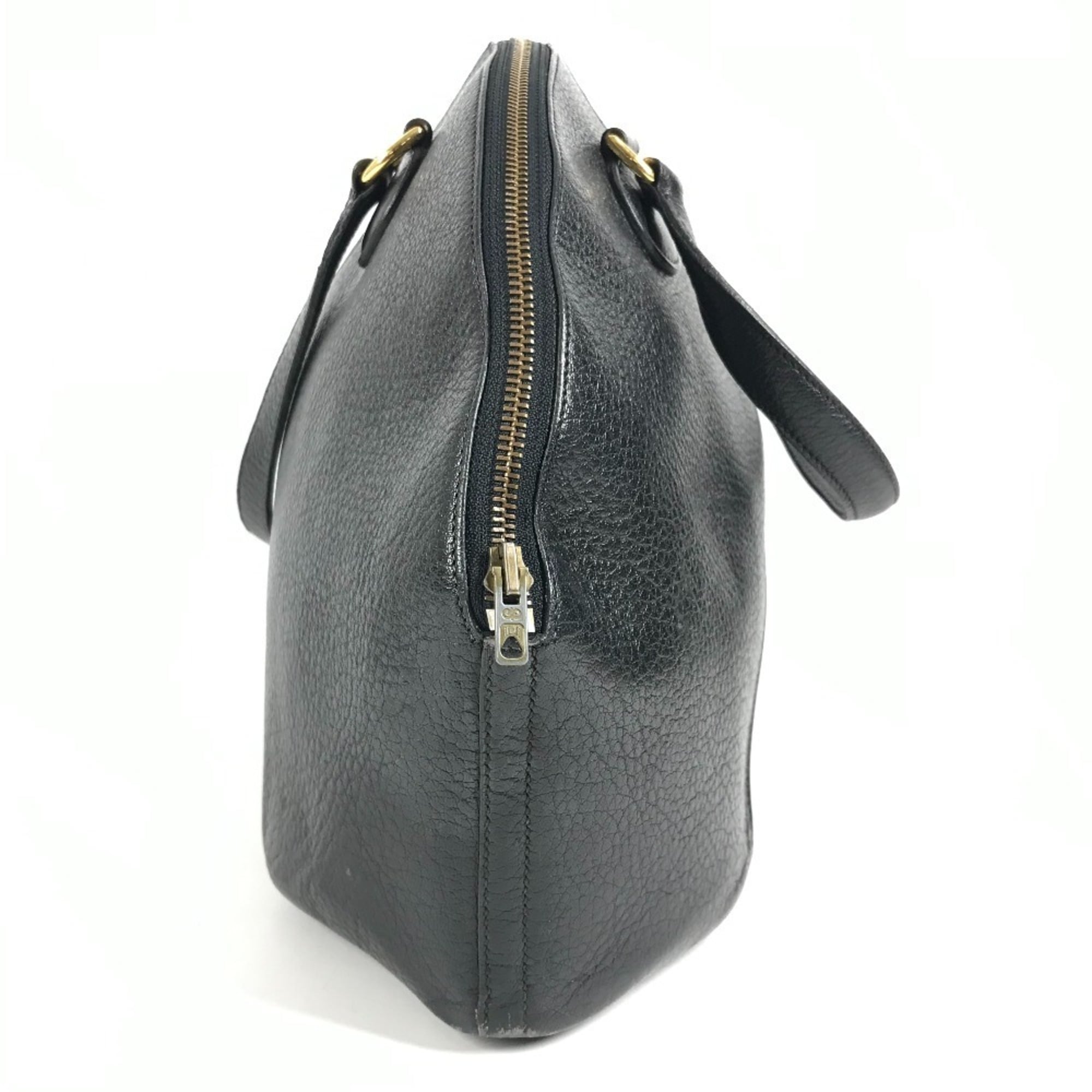 Hermes Black Leather Handbag Tote Bag (Pre-Owned)