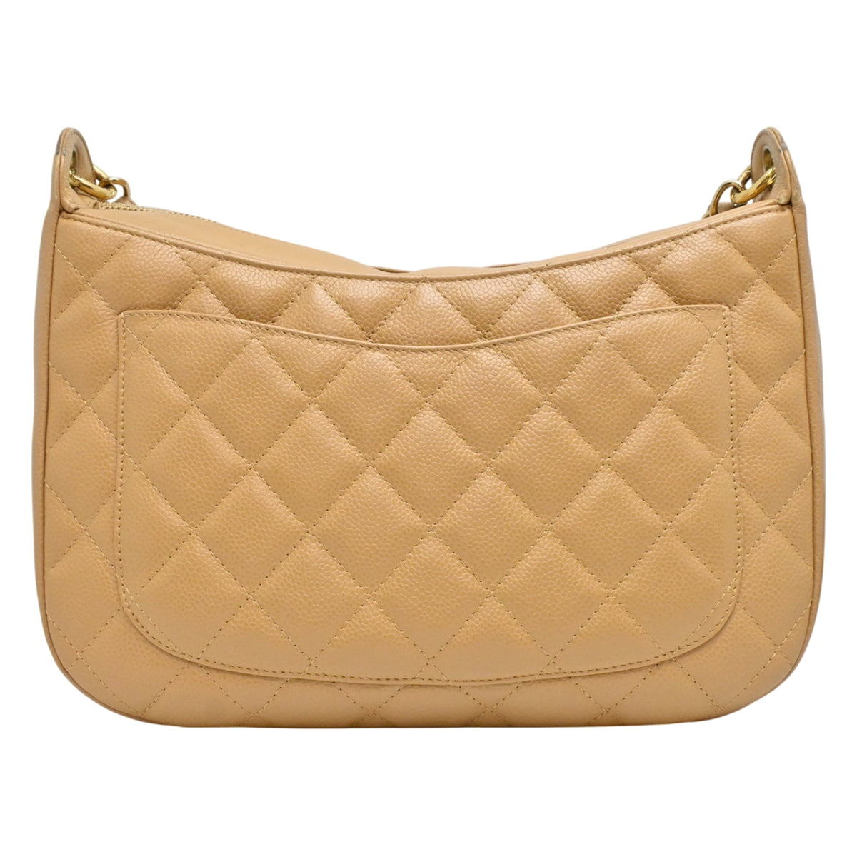 Chanel Beige Grained Calfskin Shoulder Bag (Pre-Owned)