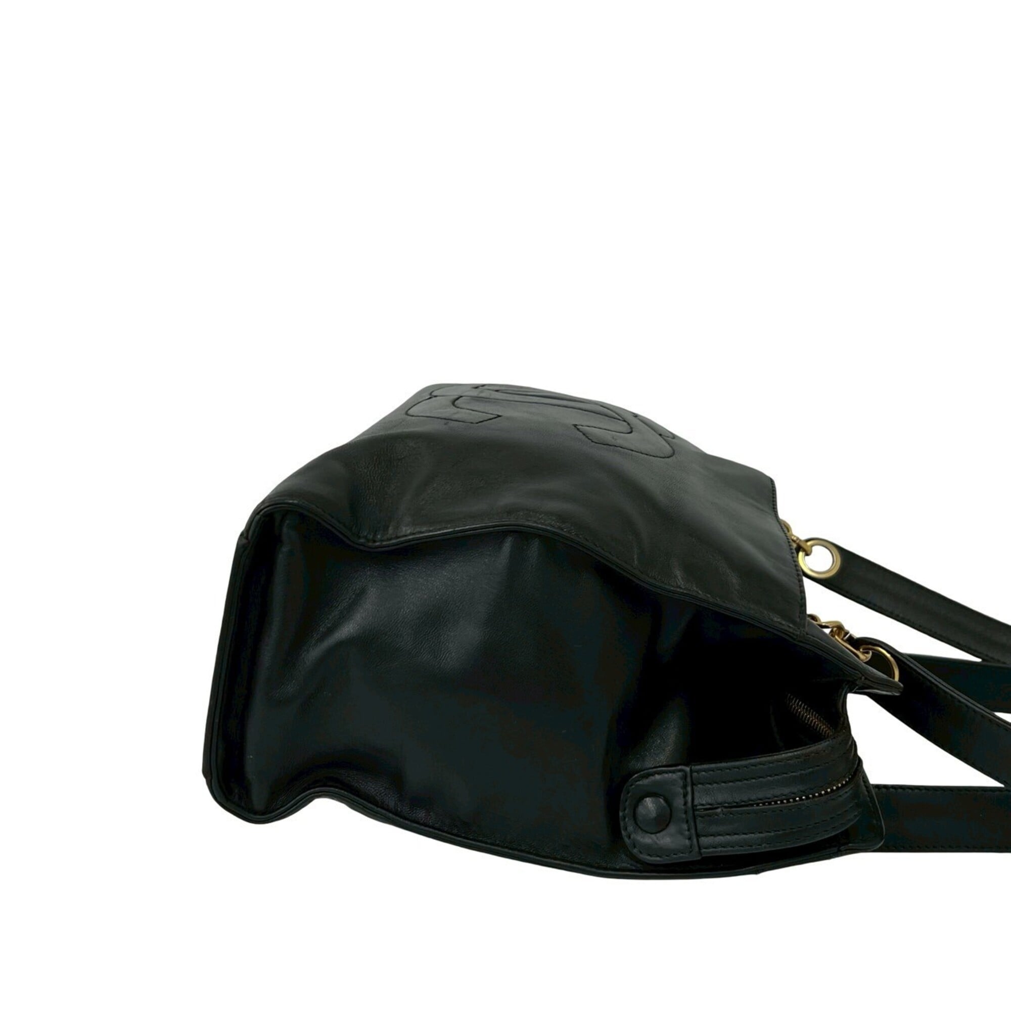 Chanel Black Leather Shoulder Bag Tote Bag (Pre-Owned)