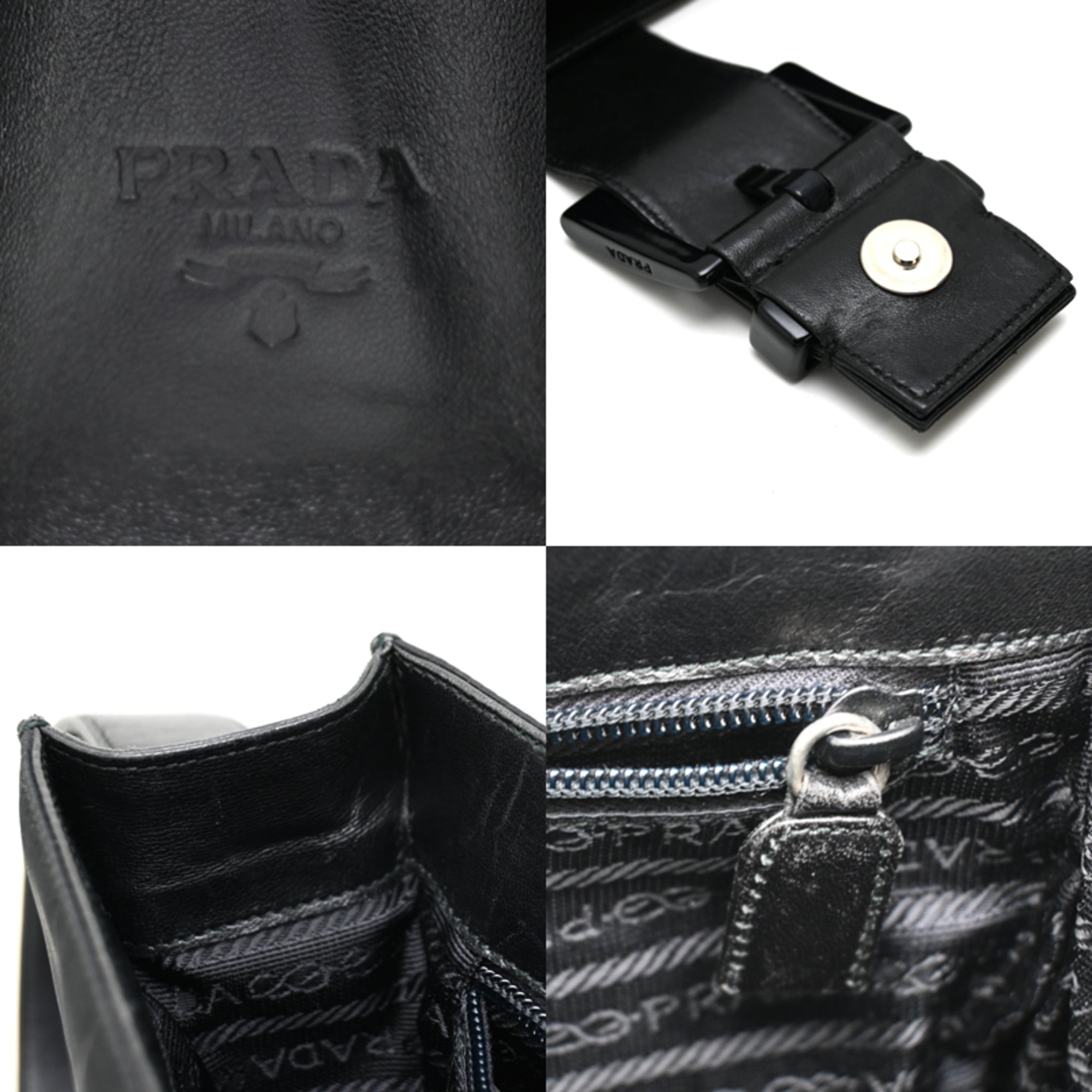 Prada Black Nylon Leather Shoulder Bag (Pre-Owned)