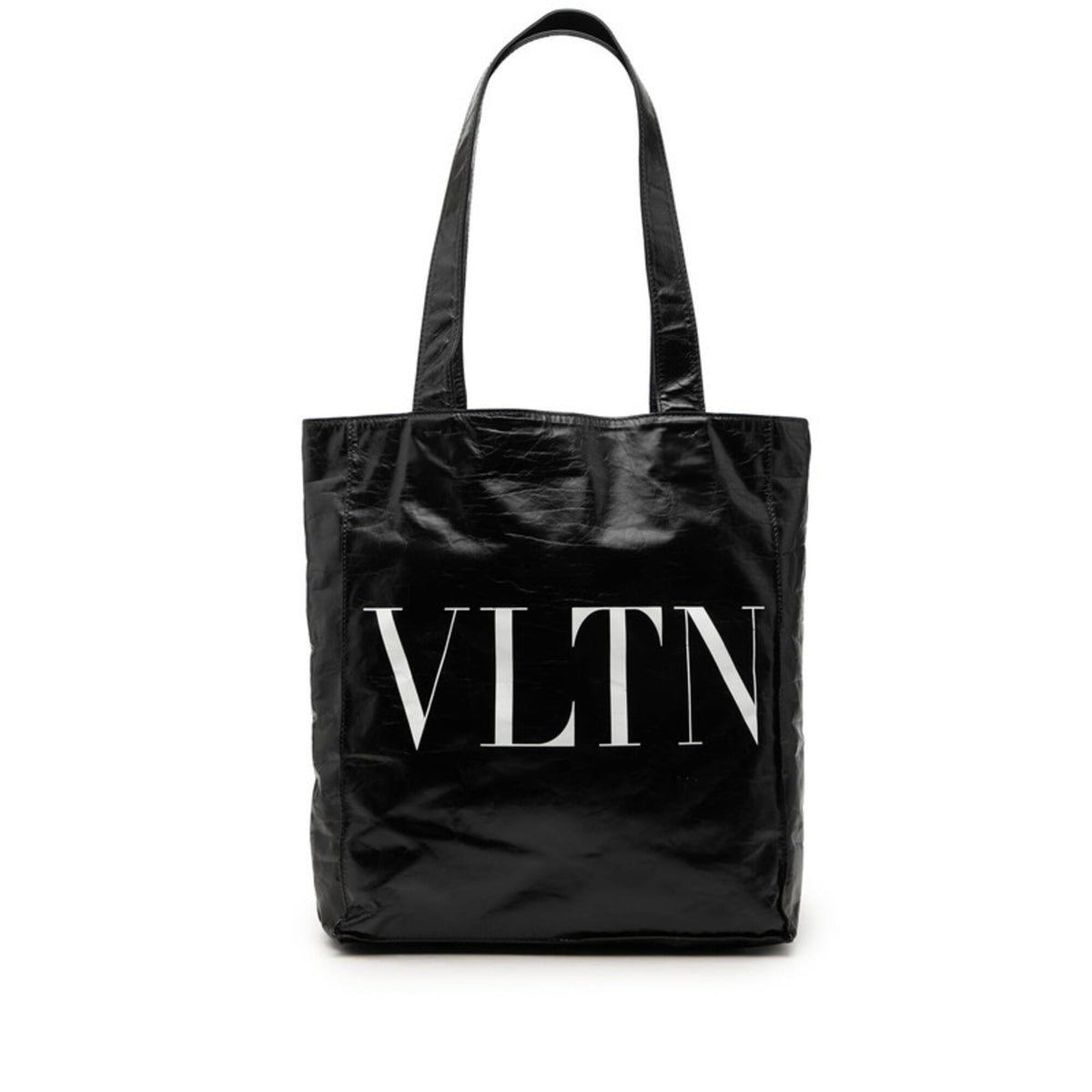 Valentino Black Leather Shoulder Bag Tote Bag (Pre-Owned)