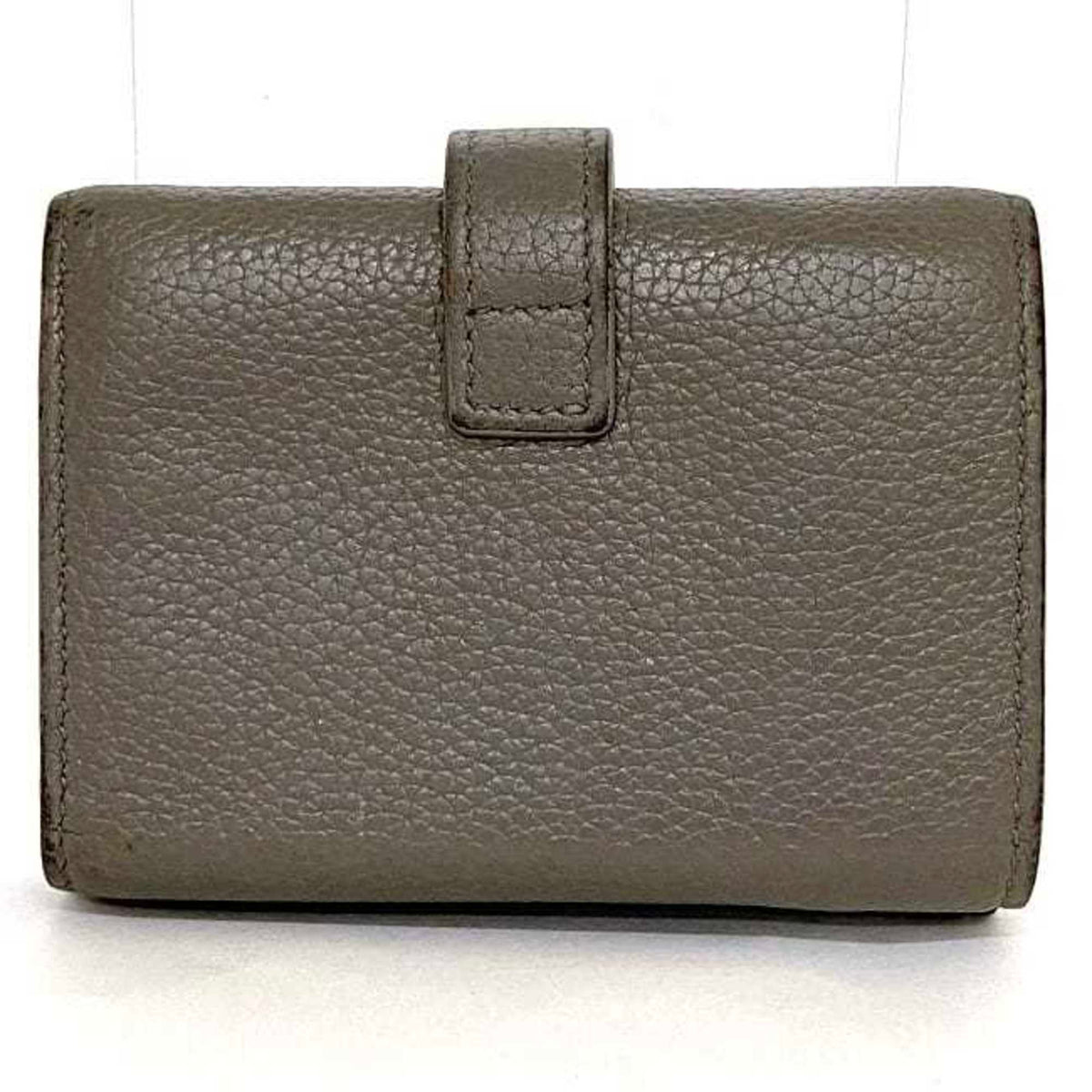 Yves Saint Laurent Gray Leather Wallet (Tri-Fold) (Pre-Owned)