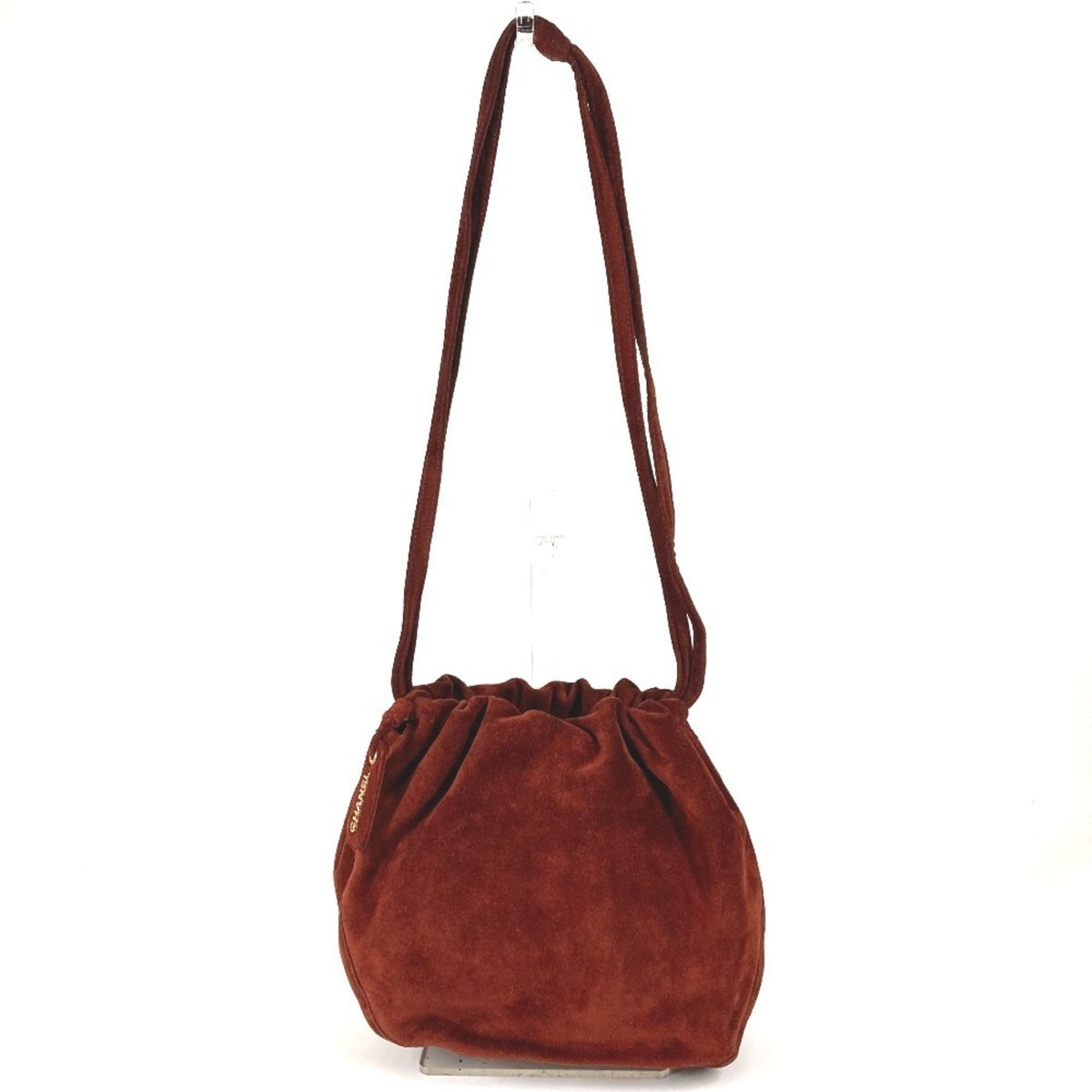 Chanel Red Color Suede Handbag Shoulder Bag (Pre-Owned)