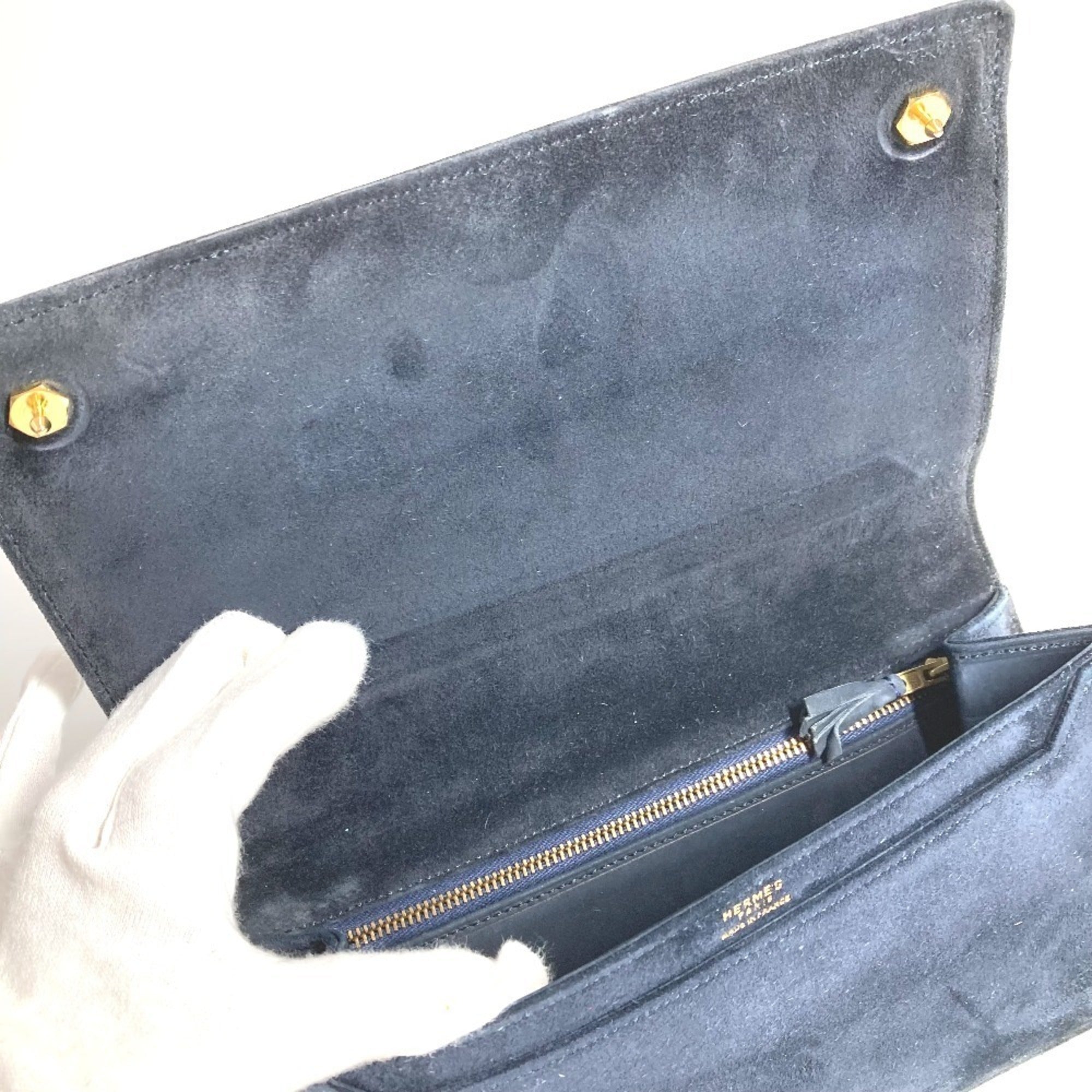 Hermes Navy Clutch Bag Pouch (Pre-Owned)