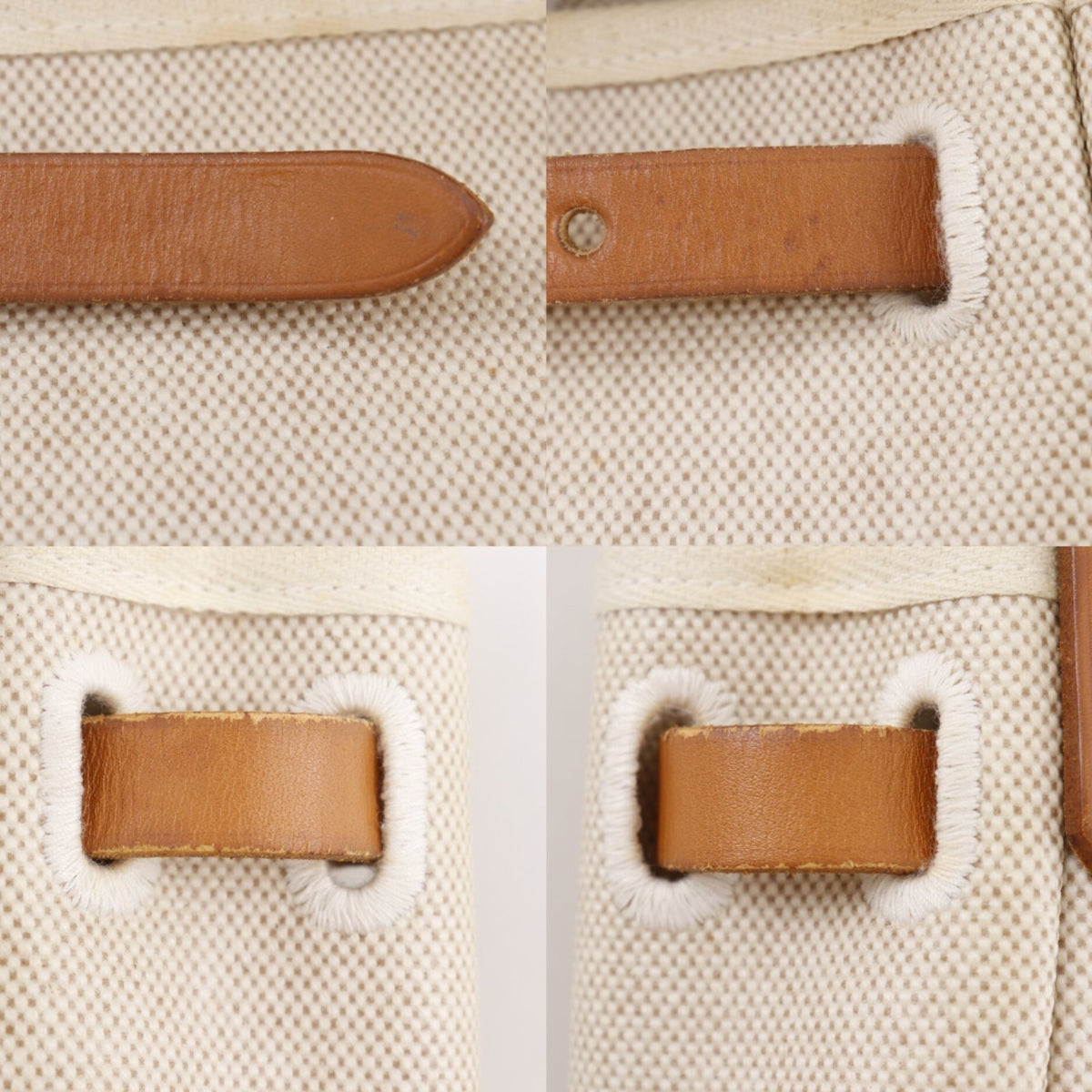 Hermes Her Bag Beige Black Toile H Shoulder Bag (Pre-Owned)