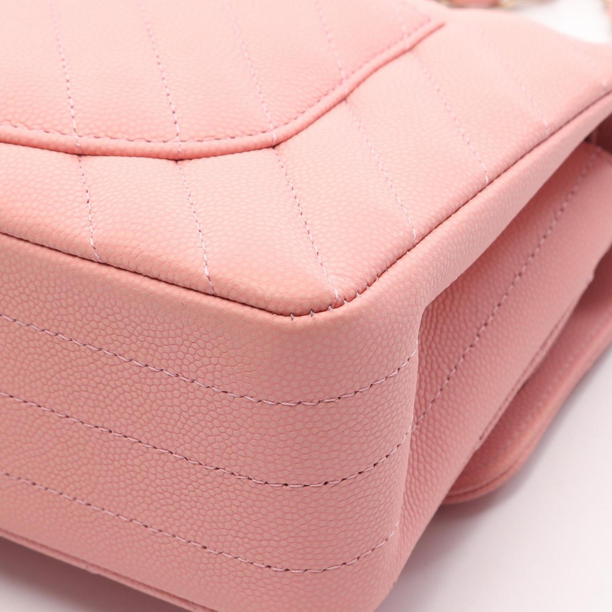 Chanel Pink Grained Calfskin Handbag Shoulder Bag (Pre-Owned)