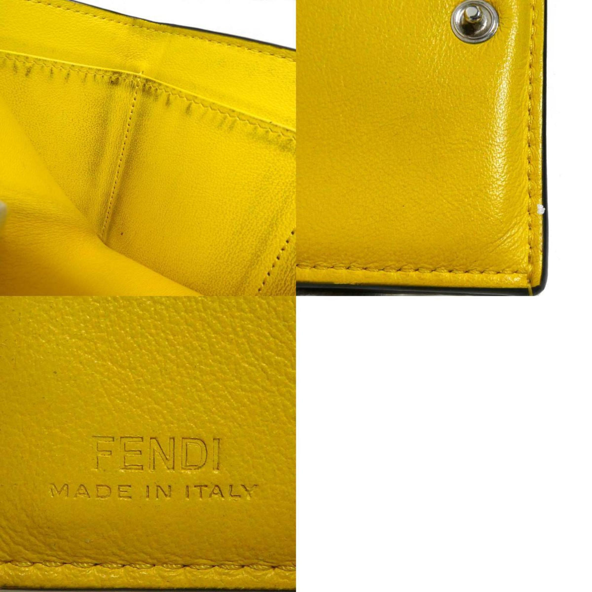 Fendi Yellow Leather Wallet (Tri-Fold) (Pre-Owned)