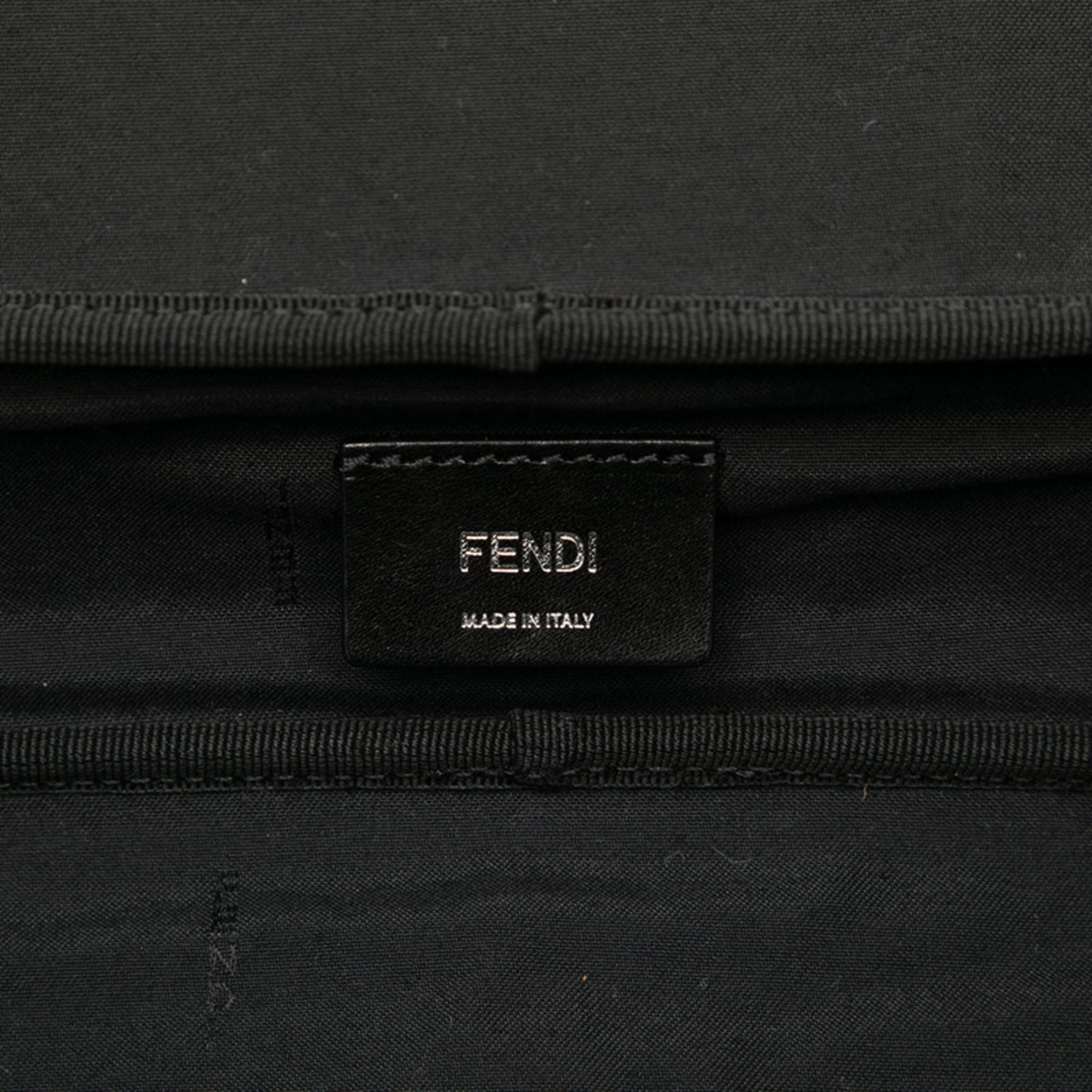 Fendi Gray Multi-Color Pvc Leather Clutch Bag (Pre-Owned)