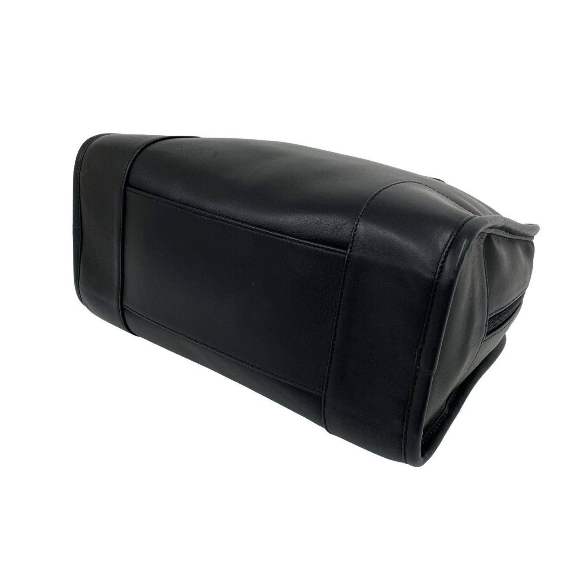 Loewe Black Leather Boston Bag Handbag (Pre-Owned)