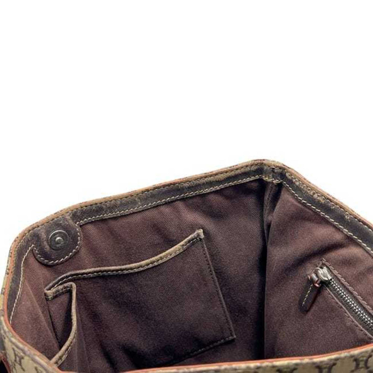 Celine Beige Brown Nylon Leather Tote Bag (Pre-Owned)