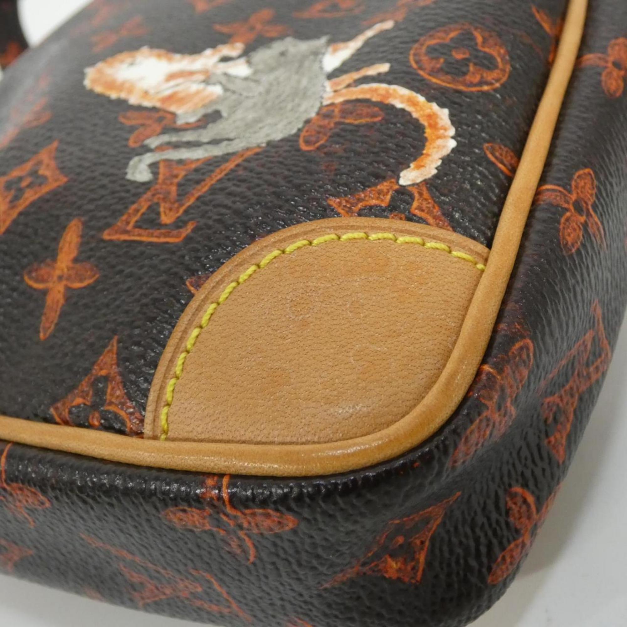 Louis Vuitton Marron Coated Canvas Shoulder Bag (Pre-Owned)