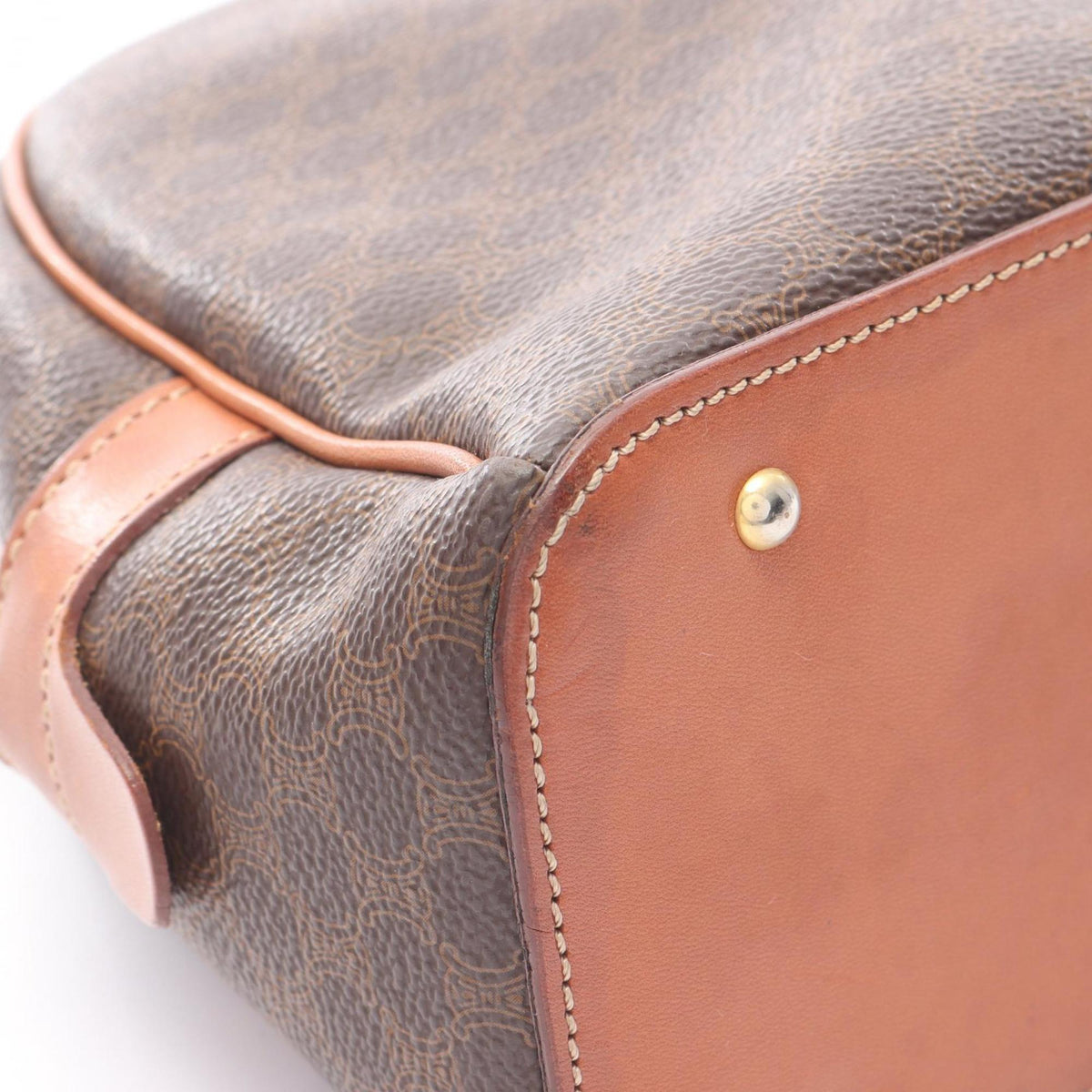 Celine Brown Coated Canvas Leather Handbag (Pre-Owned)