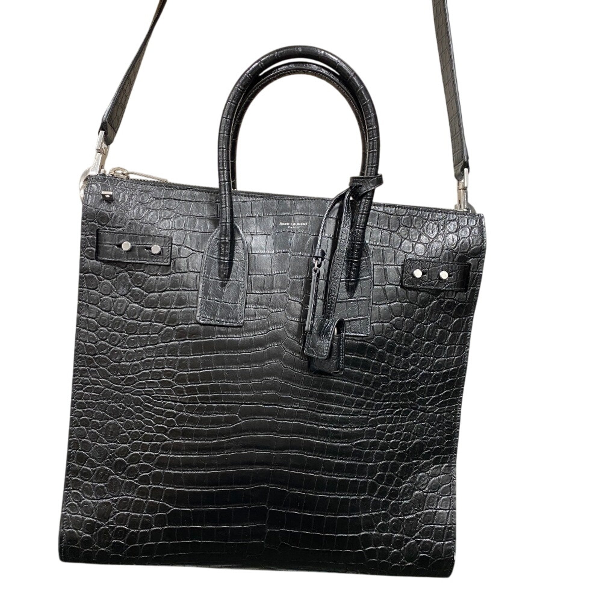 Yves Saint Laurent Black Leather Handbag Shoulder Bag (Pre-Owned)
