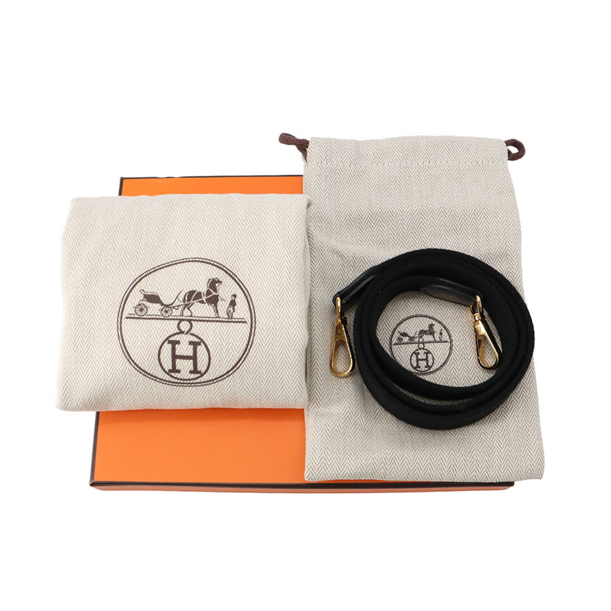 Hermes Evelyne Black Taurillon Clemence Leather Handbag Shoulder Bag (Pre-Owned)