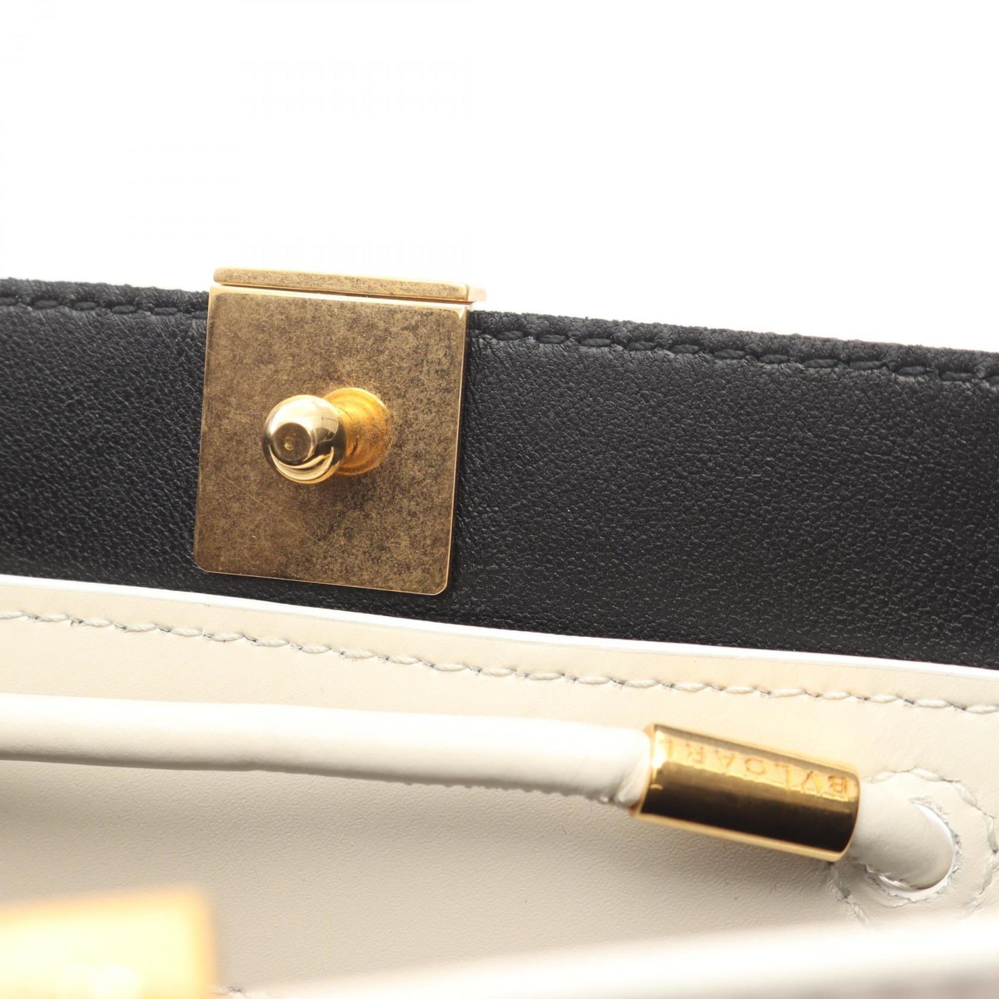 Bvlgari White Leather Handbag Tote Bag (Pre-Owned)