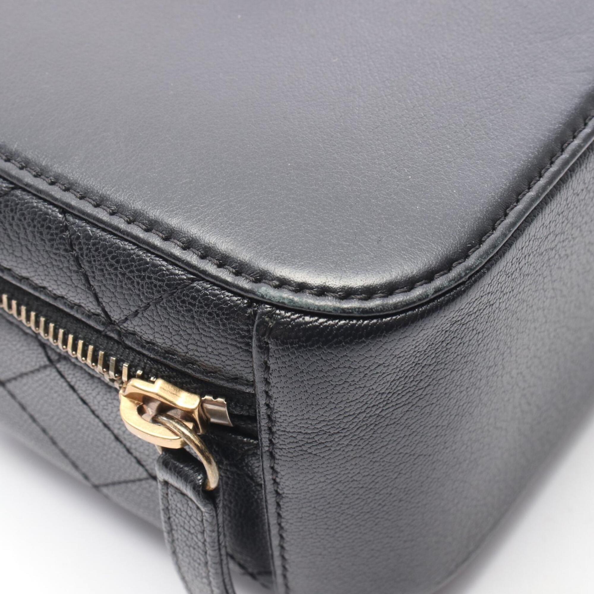 Chanel Black Leather Handbag Shoulder Bag (Pre-Owned)