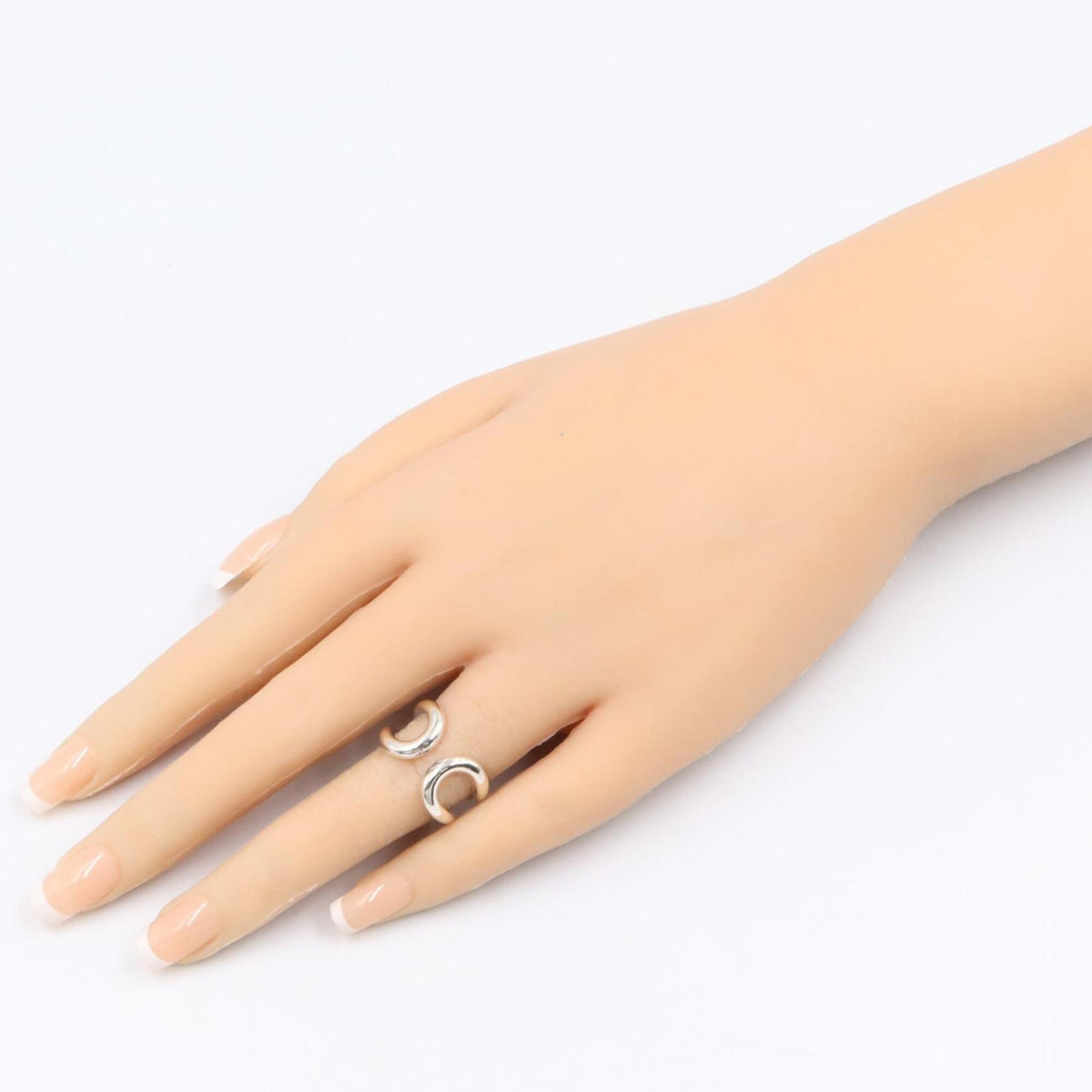 Hermes Silver Silver 925 Band Ring (Pre-Owned)
