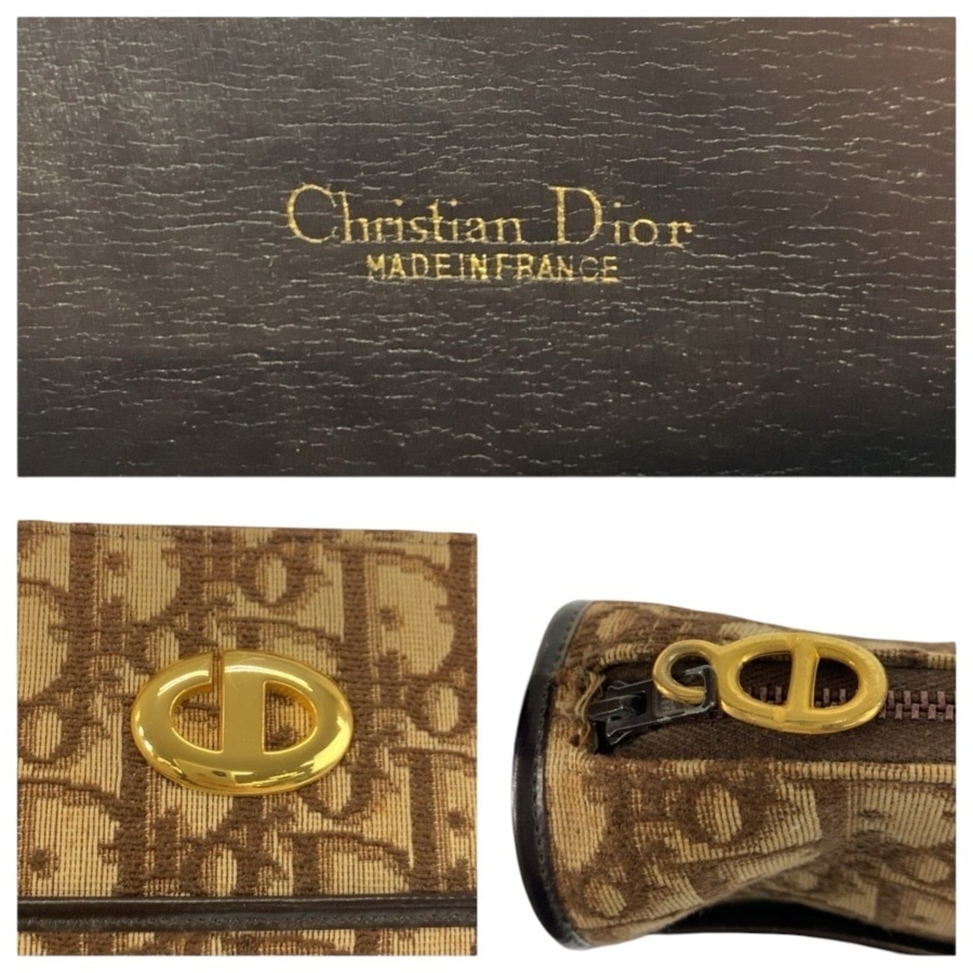 Christian Dior Brown Canvas Leather Handbag (Pre-Owned)