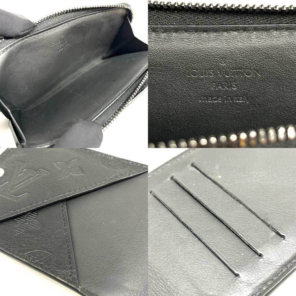Louis Vuitton Black Monogram Shadow Leather Coin Purse/Coin Case (Pre-Owned)