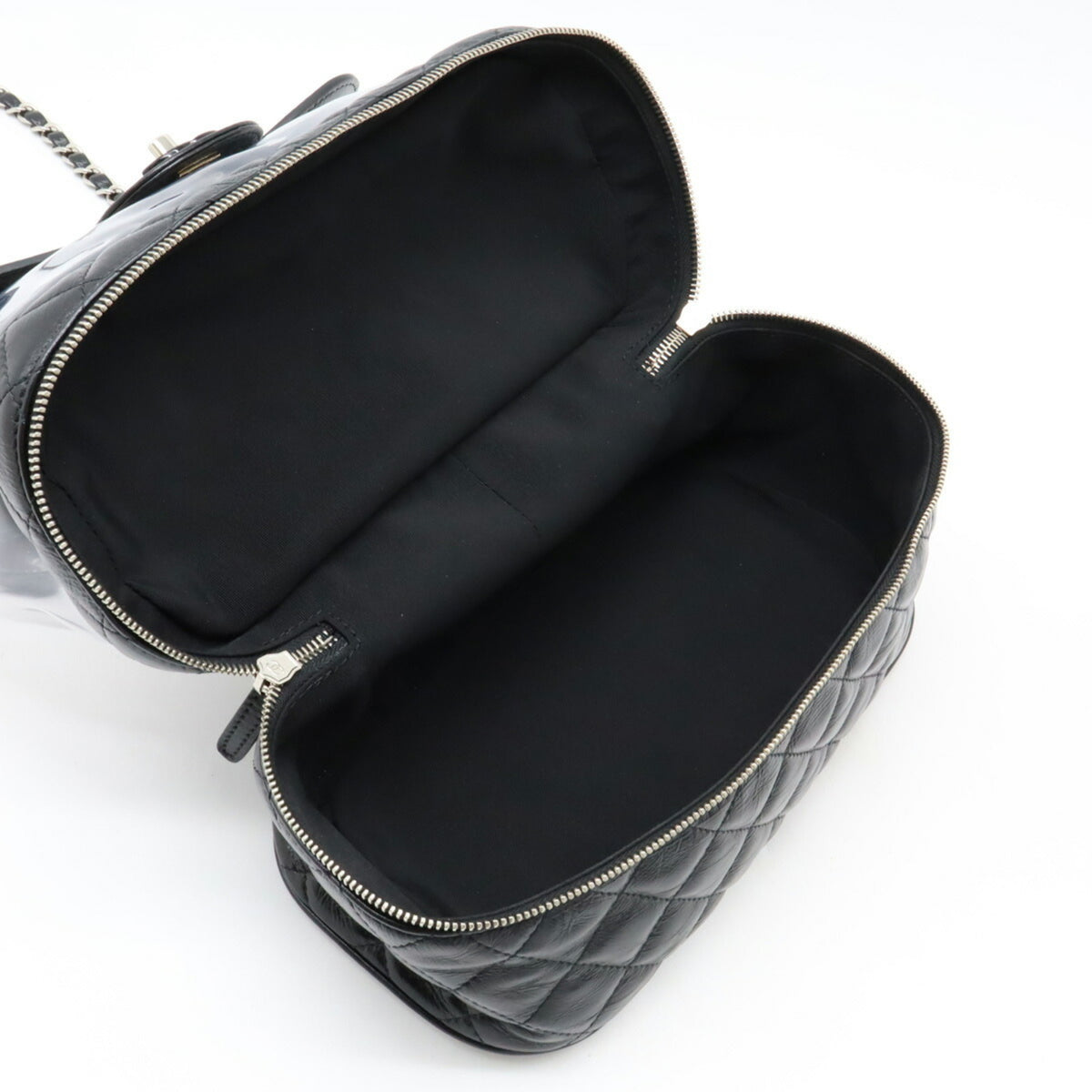 Chanel Black Vinyl Leather Shoulder Bag (Pre-Owned)