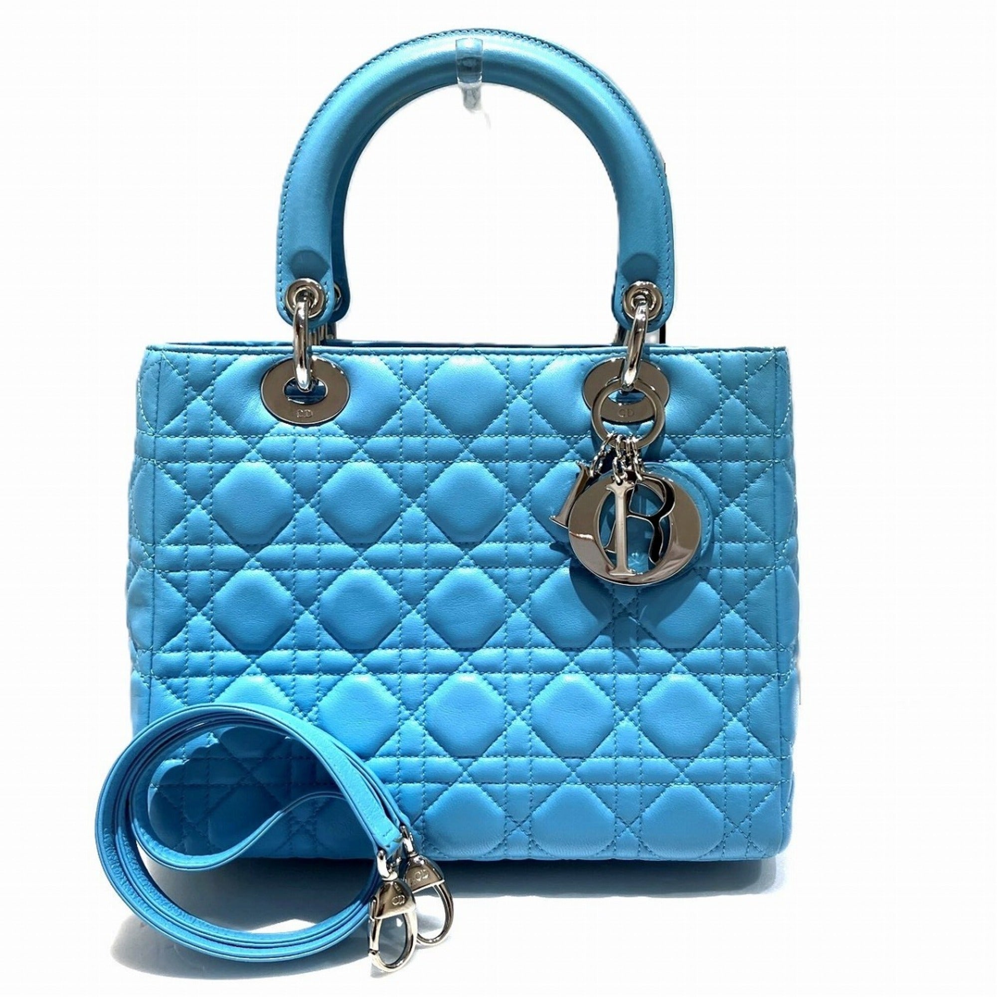 Christian Dior Sky Blue Leather Handbag (Pre-Owned)