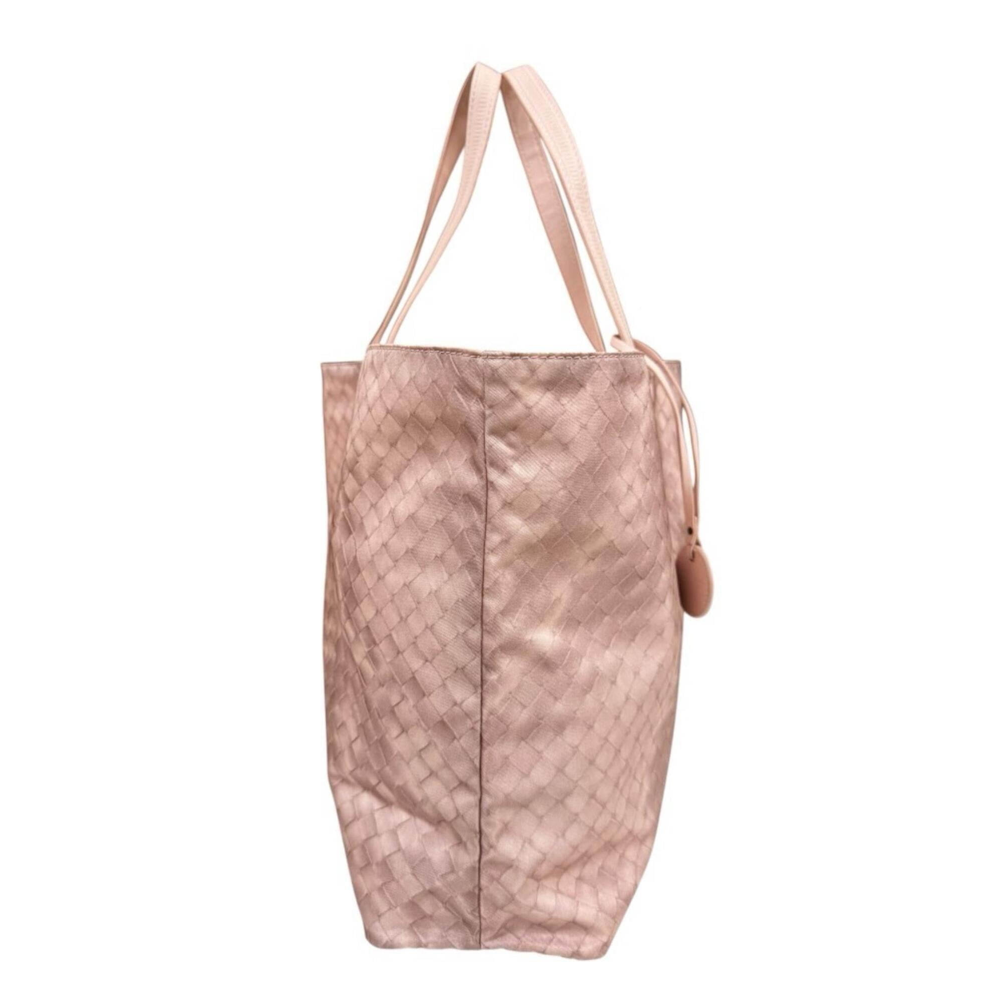 Bottega Veneta Intrecciolusion Pink Nylon Tote Bag (Pre-Owned)