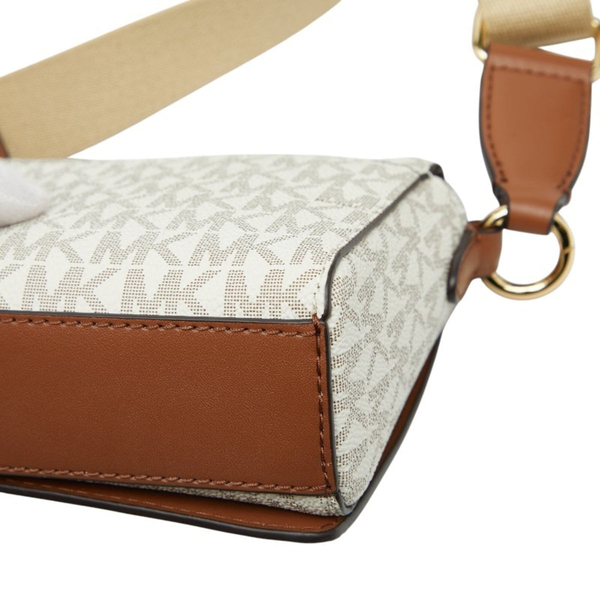 Michael Kors Beige Brown White Pvc Leather Pouch Shoulder Bag (Pre-Owned)