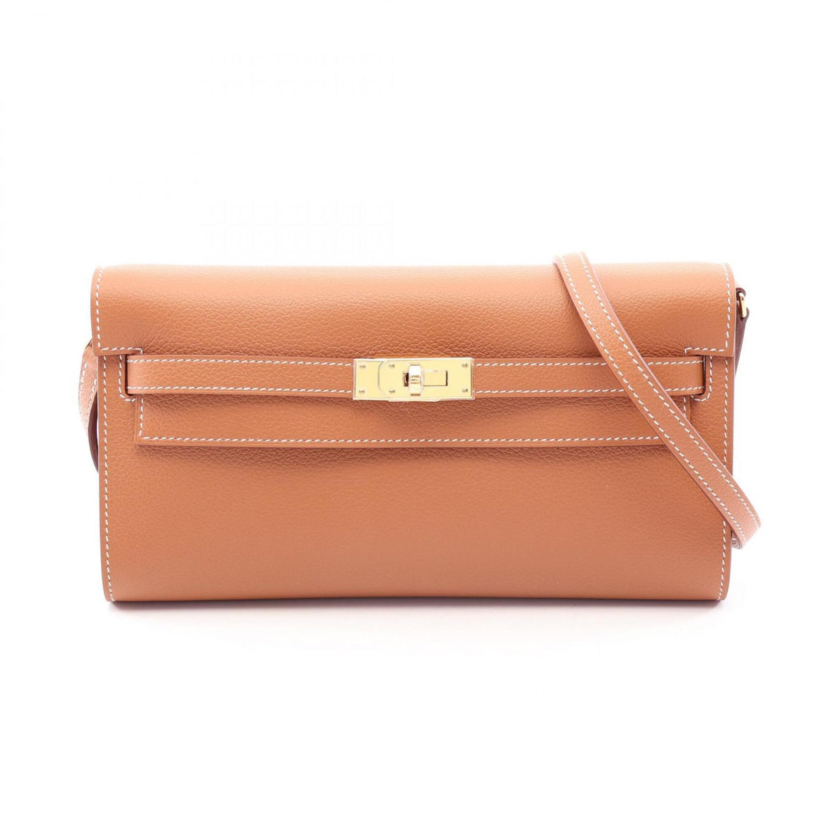 Hermes Brown Leather Handbag Shoulder Bag (Pre-Owned)