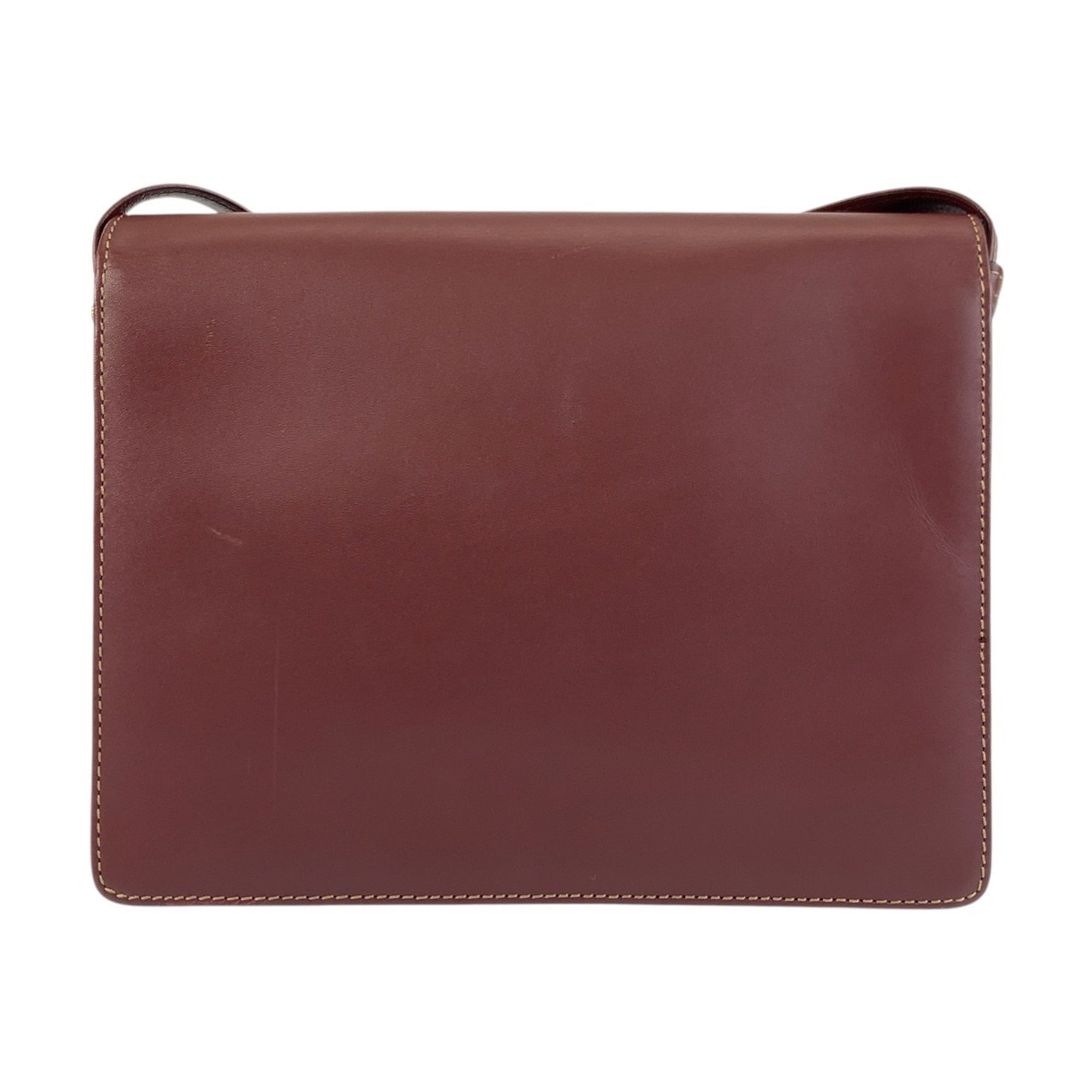 Cartier Bordeaux Leather Pochette Shoulder Bag (Pre-Owned)