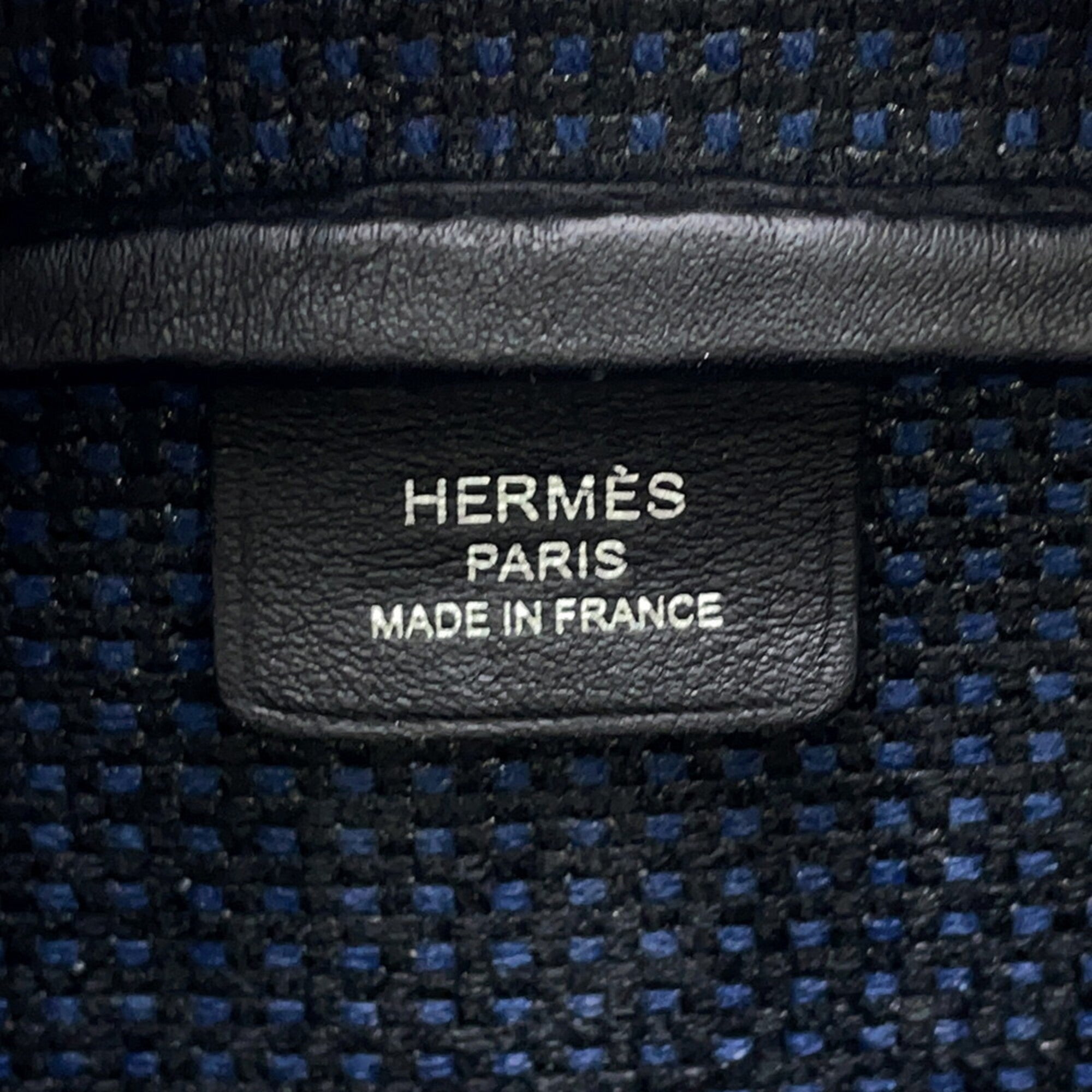 Hermes Black Bleu Saphir Swift Leather Canvas Handbag Shoulder Bag (Pre-Owned)
